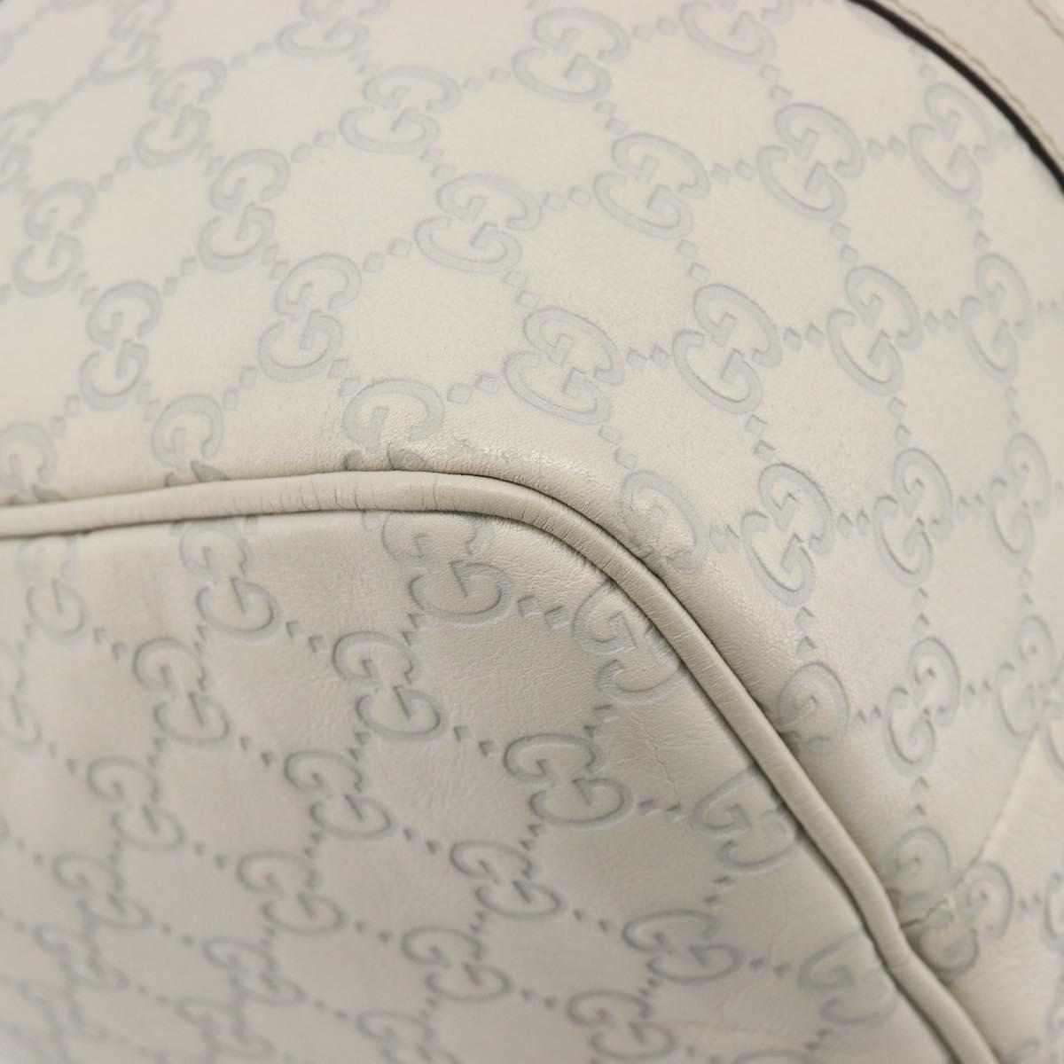 GUCCI Micro GG Canvas Guccissima Bag Leather Ivory Gold 265697 Auth 210790V
