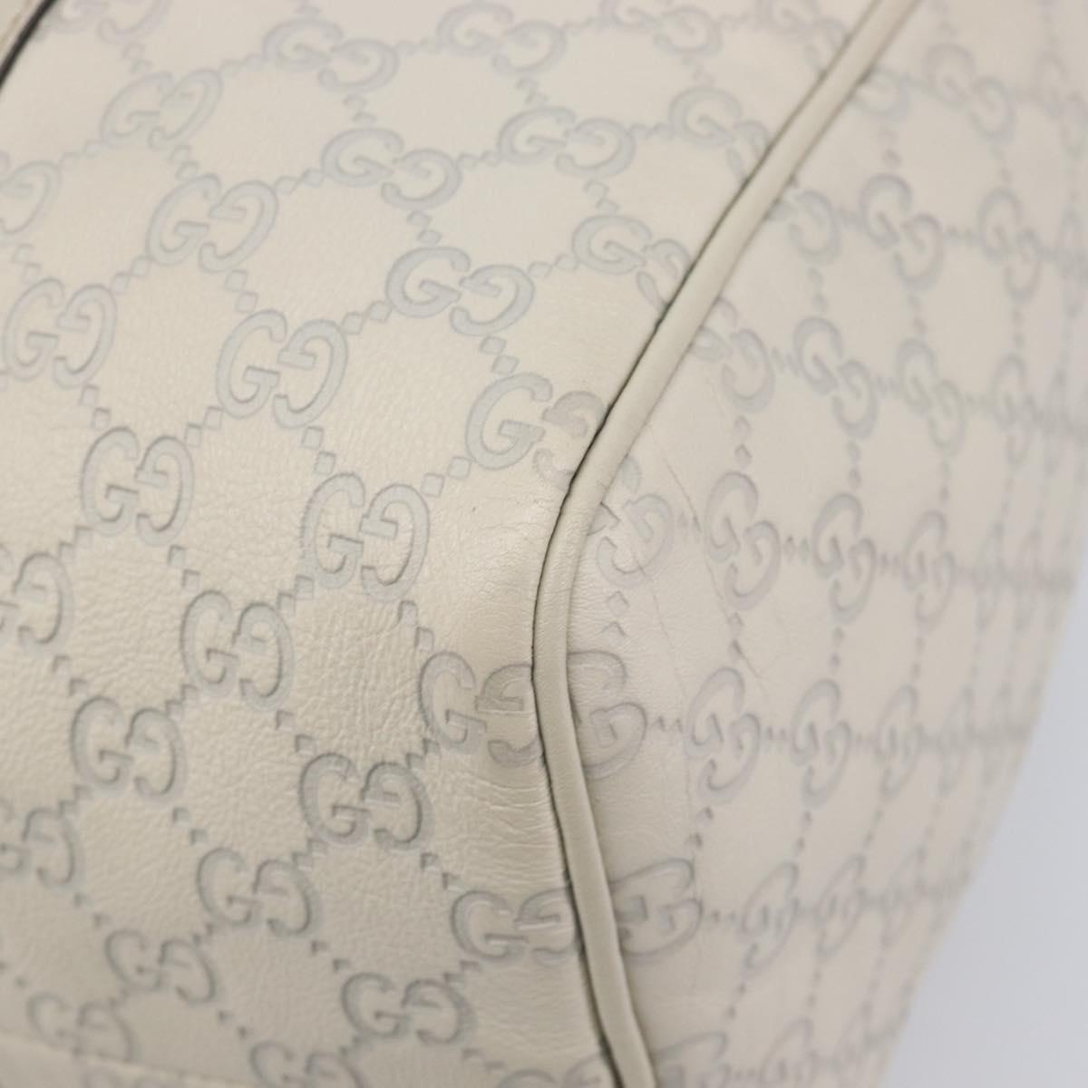 GUCCI Micro GG Canvas Guccissima Bag Leather Ivory Gold 265697 Auth 210790V