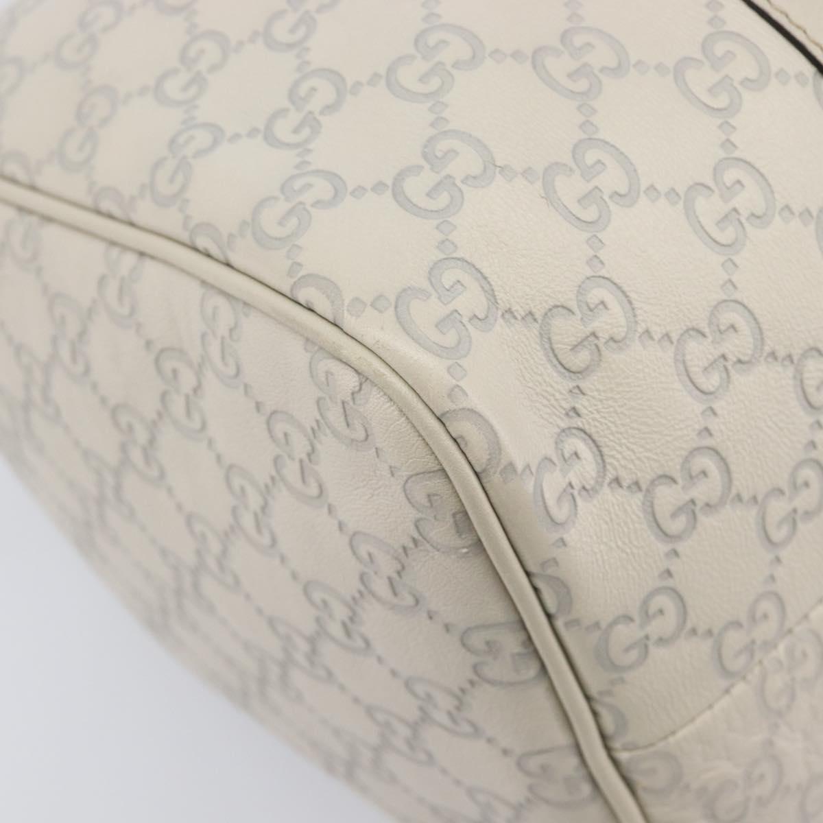 GUCCI Micro GG Canvas Guccissima Bag Leather Ivory Gold 265697 Auth 210790V