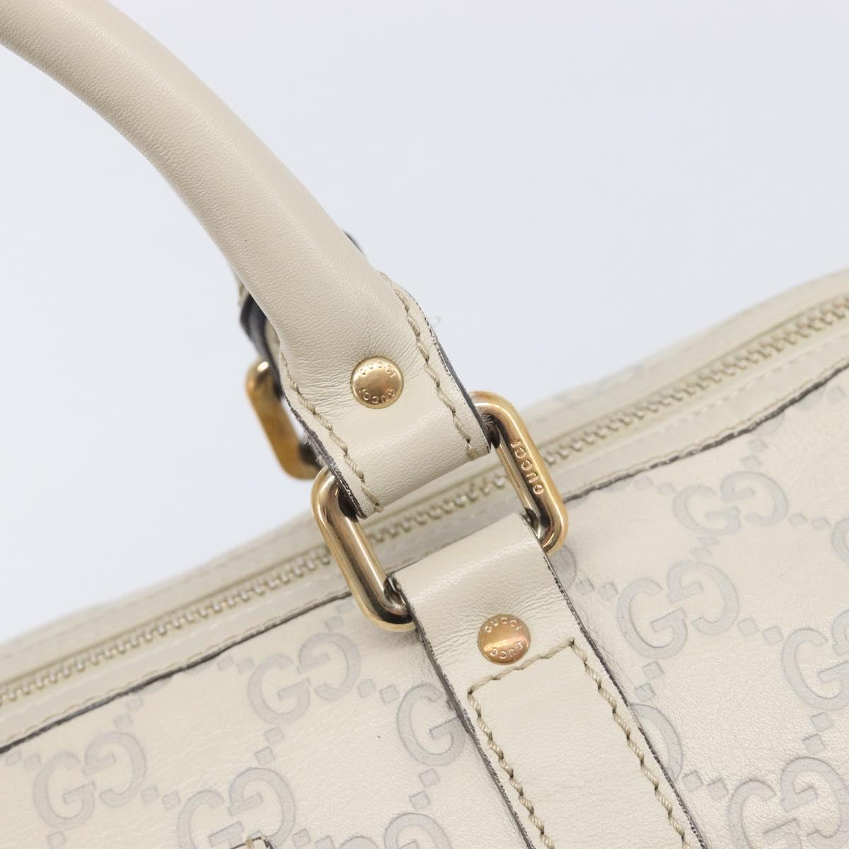 GUCCI Micro GG Canvas Guccissima Bag Leather Ivory Gold 265697 Auth 210790V
