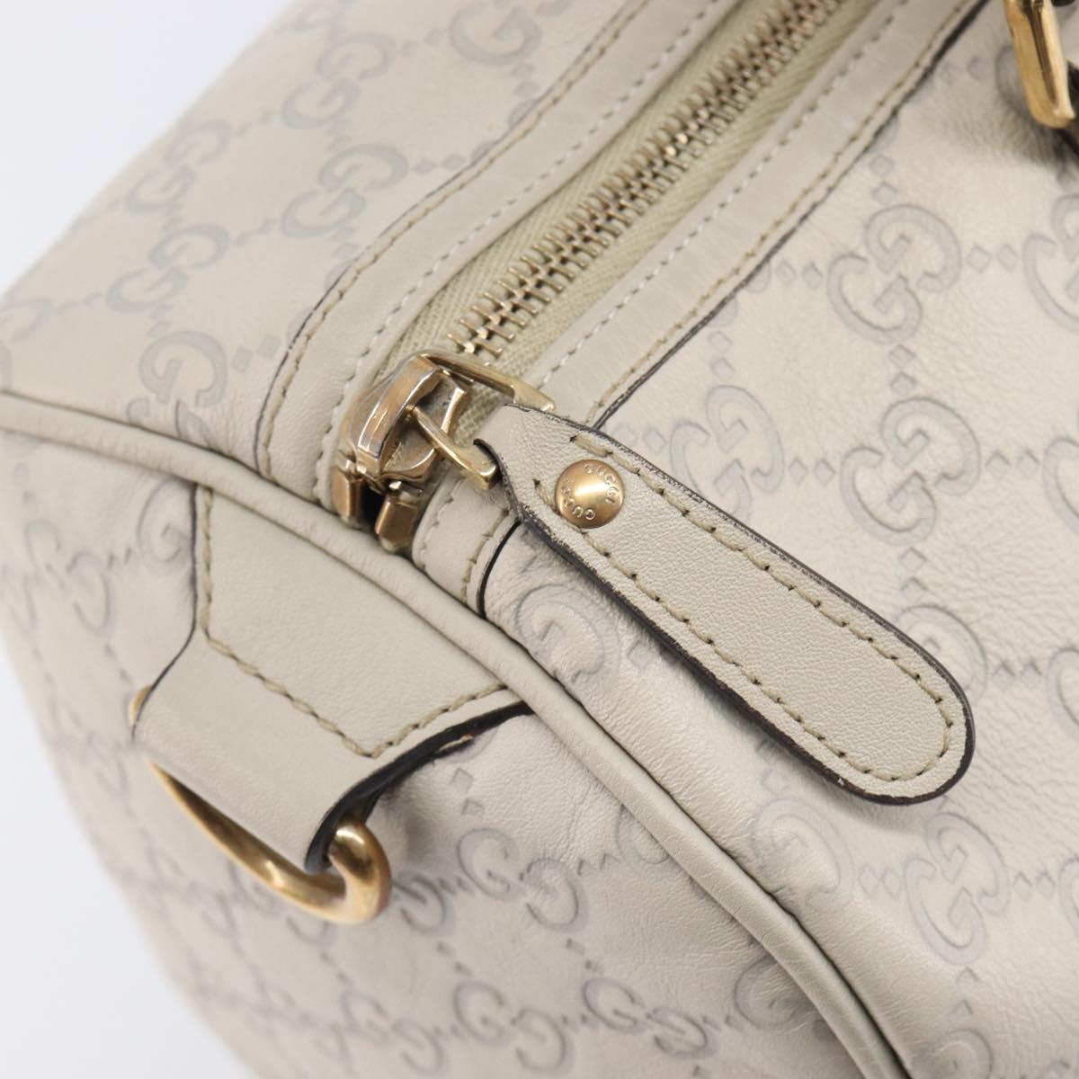 GUCCI Micro GG Canvas Guccissima Bag Leather Ivory Gold 265697 Auth 210790V