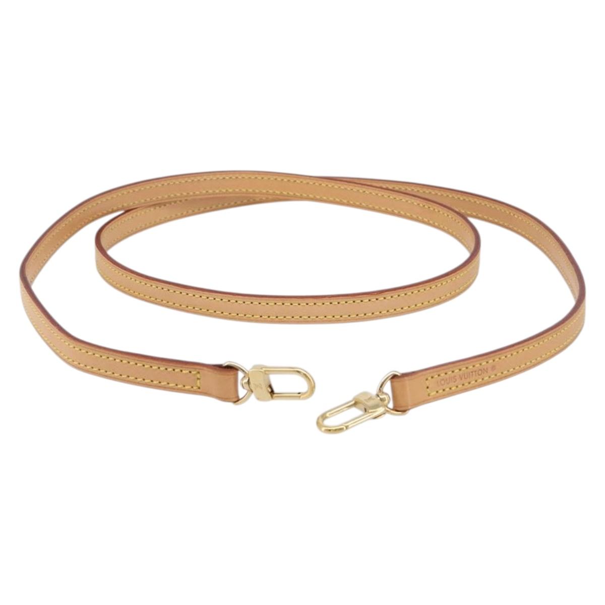LOUIS VUITTON Shoulder Strap Leather 47.2"" Beige LV Auth 210803V