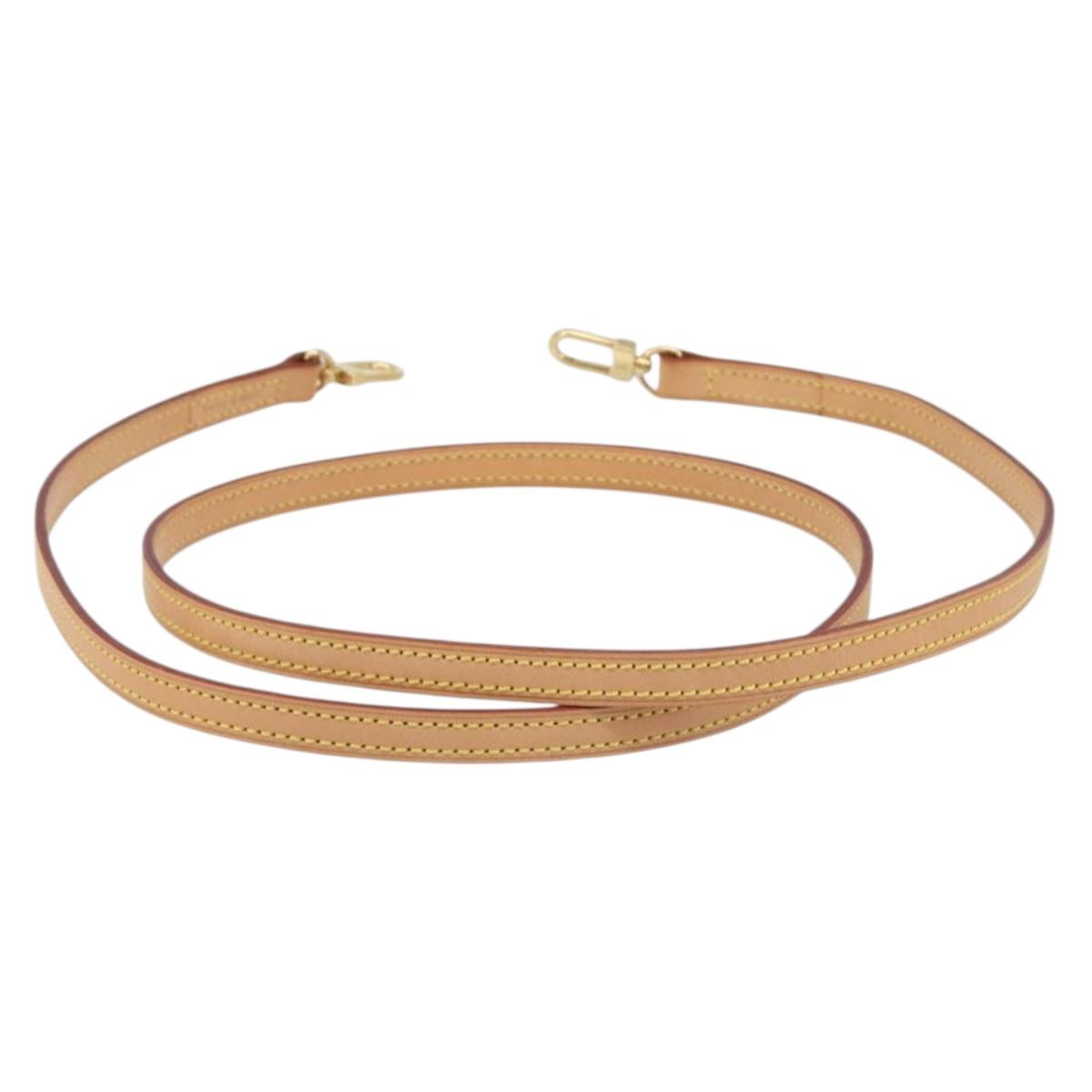 LOUIS VUITTON Shoulder Strap Leather 47.2"" Beige LV Auth 210803V