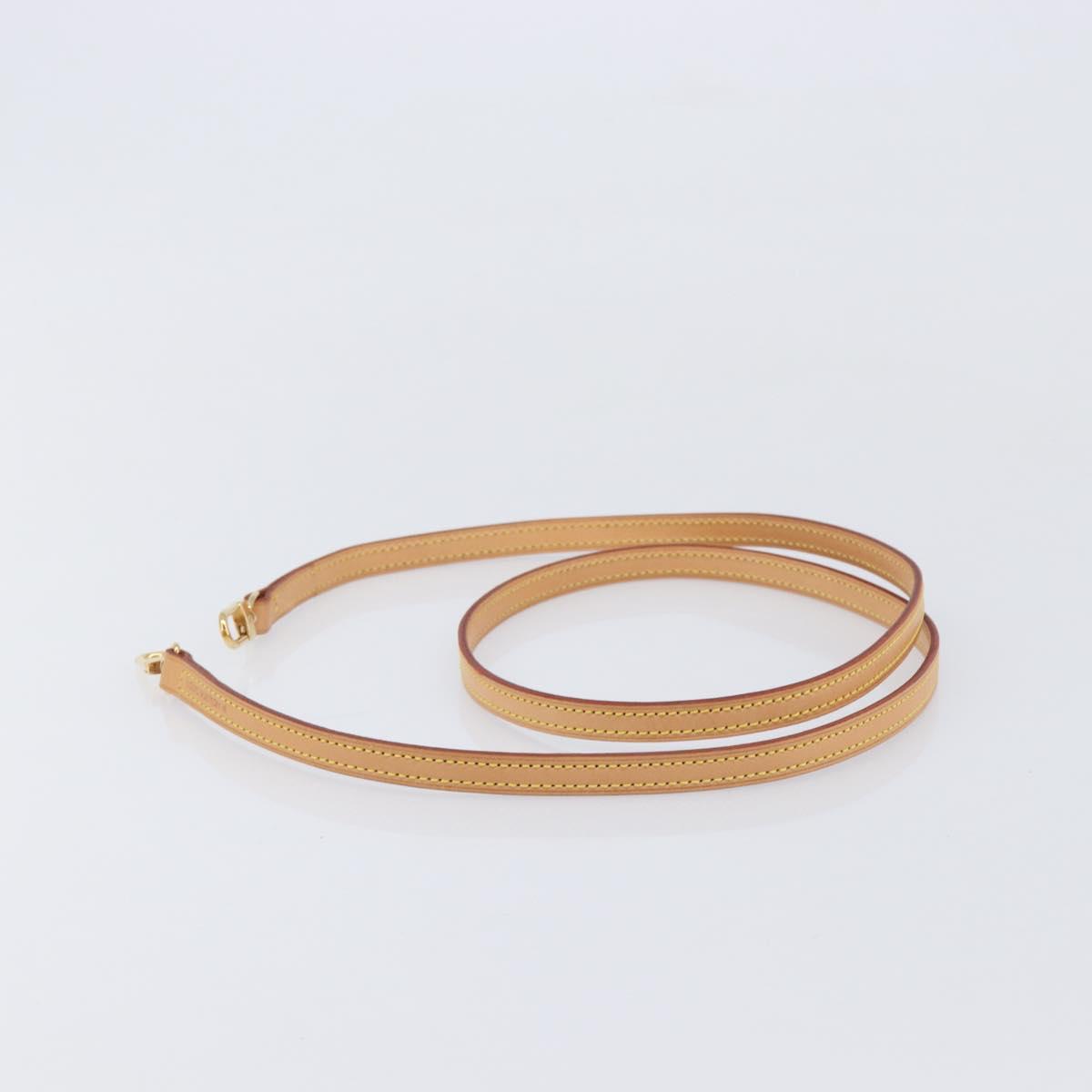 LOUIS VUITTON Shoulder Strap Leather 47.2"" Beige LV Auth 210803V