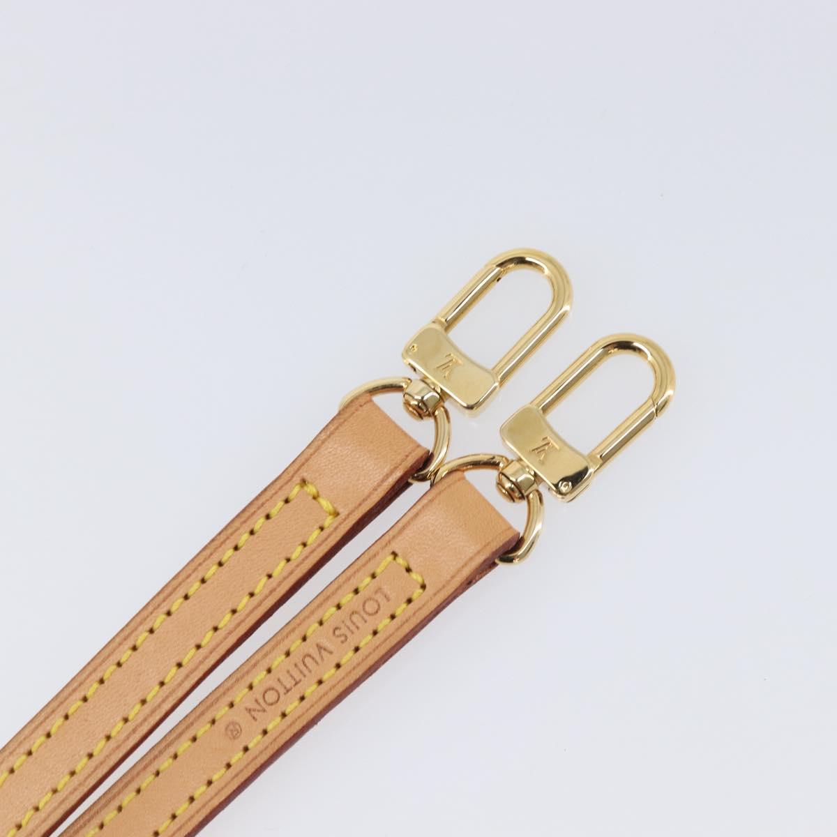 LOUIS VUITTON Shoulder Strap Leather 47.2"" Beige LV Auth 210803V