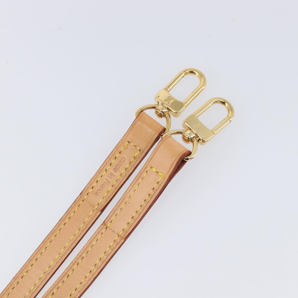 LOUIS VUITTON Shoulder Strap Leather 47.2"" Beige LV Auth 210803V