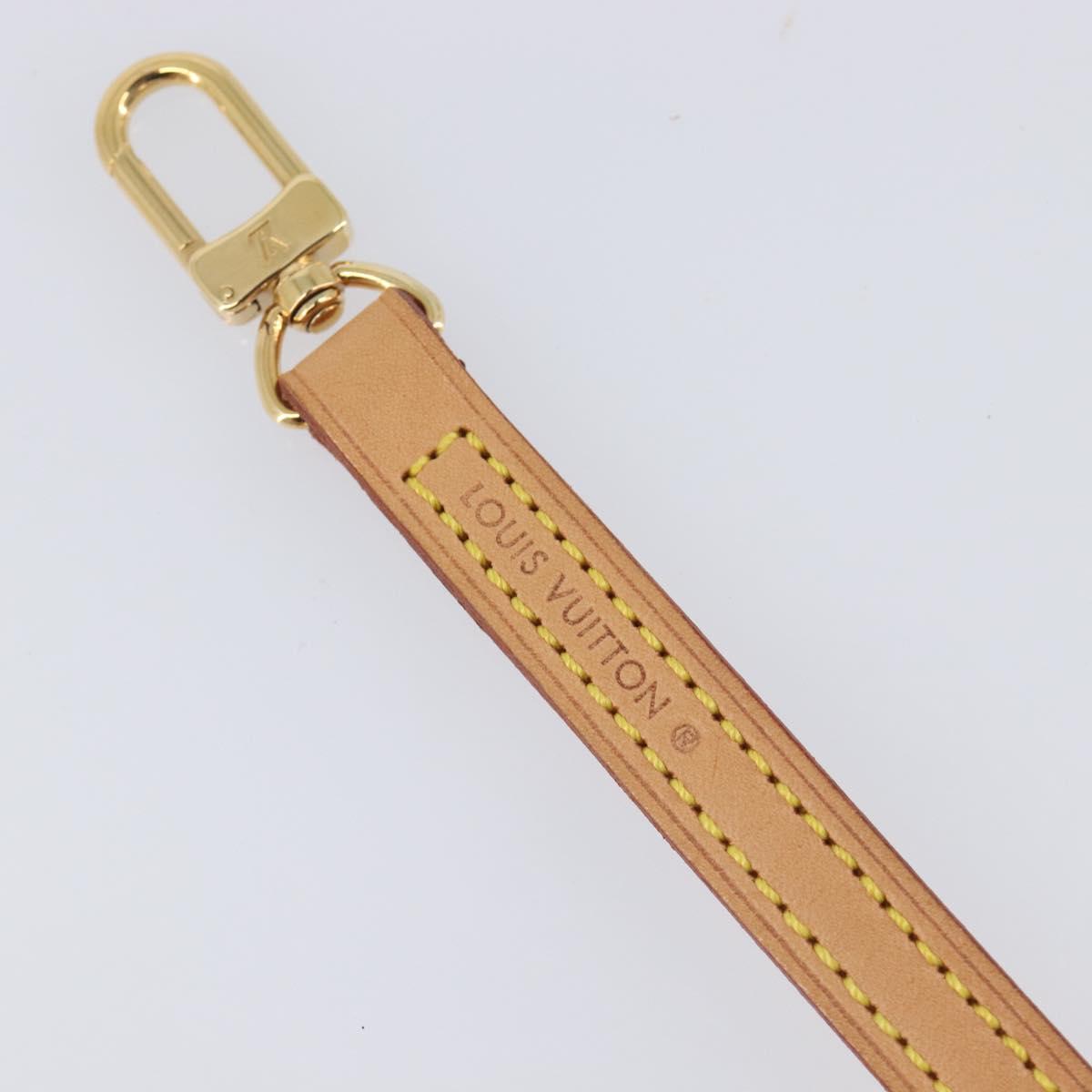 LOUIS VUITTON Shoulder Strap Leather 47.2"" Beige LV Auth 210803V