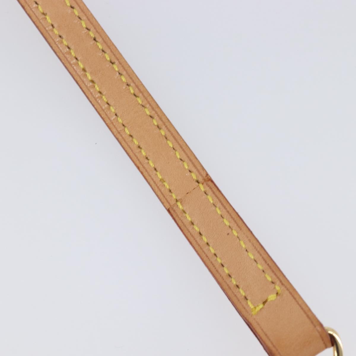 LOUIS VUITTON Shoulder Strap Leather 47.2"" Beige LV Auth 210803V