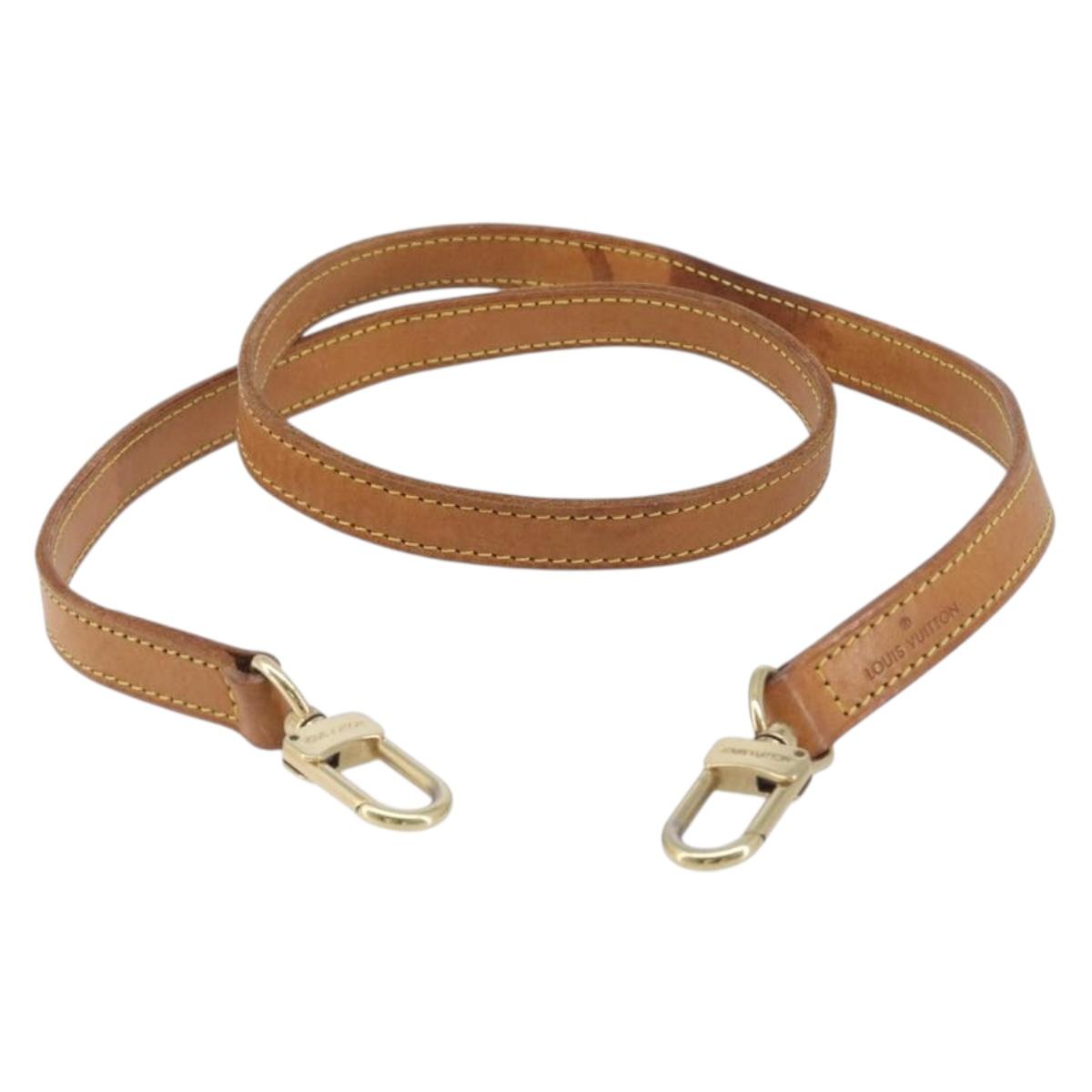 LOUIS VUITTON Shoulder Strap Leather 39.4"" Beige LV Auth 210804