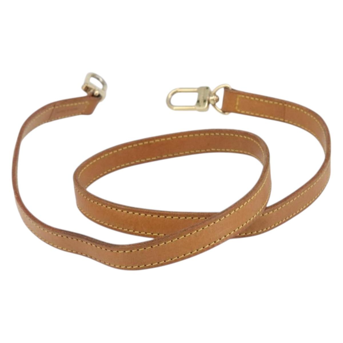 LOUIS VUITTON Shoulder Strap Leather 39.4"" Beige LV Auth 210804