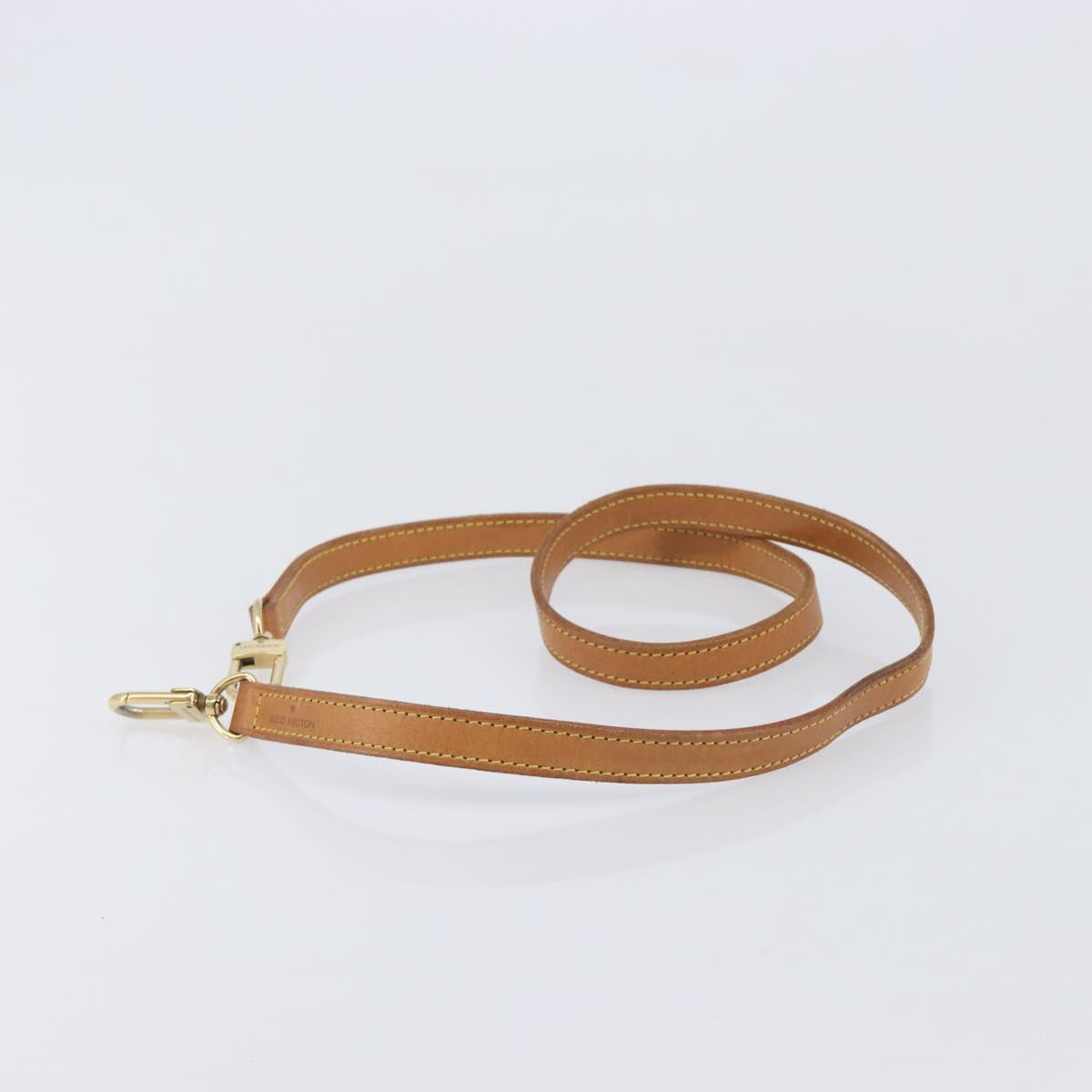 LOUIS VUITTON Shoulder Strap Leather 39.4"" Beige LV Auth 210804