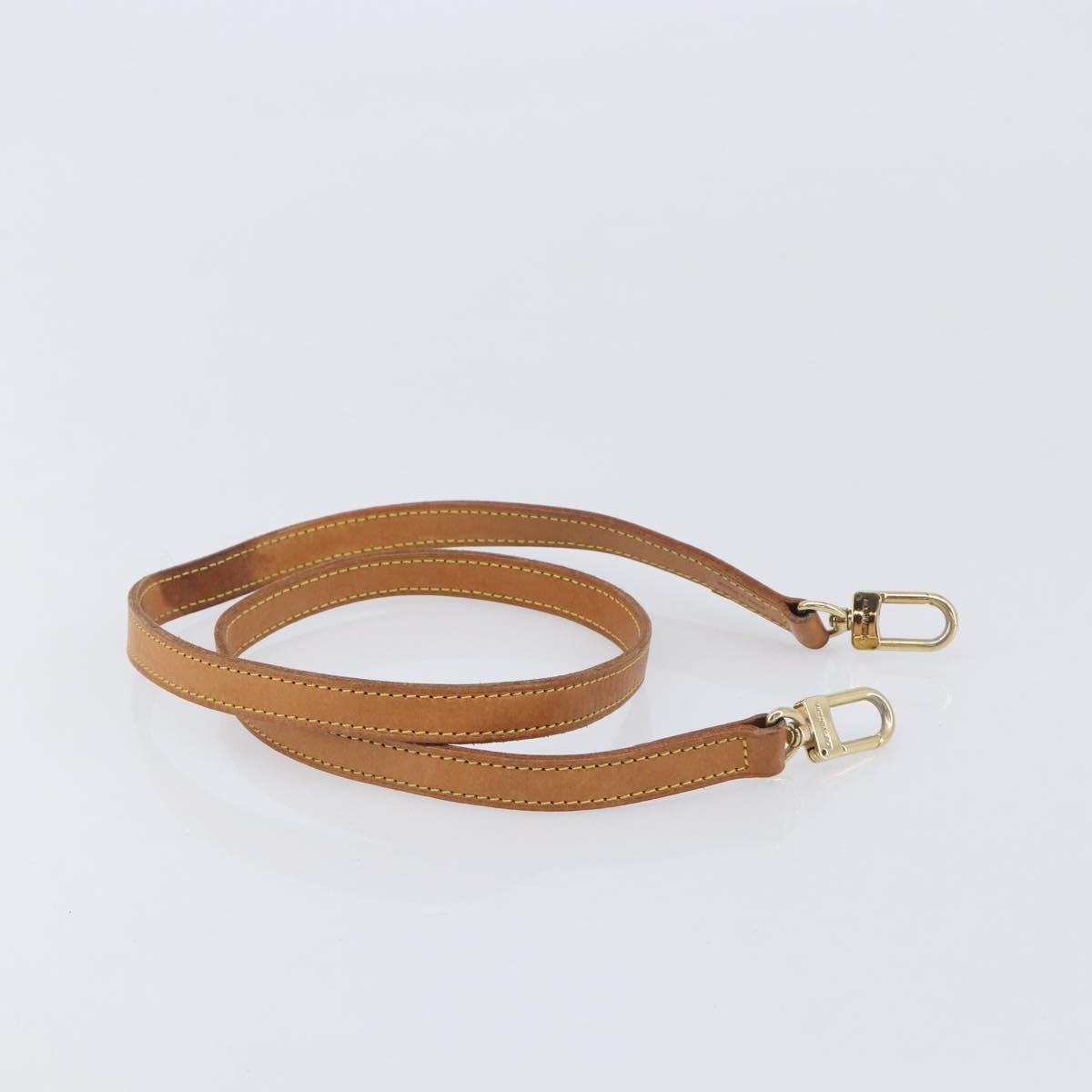 LOUIS VUITTON Shoulder Strap Leather 39.4"" Beige LV Auth 210804