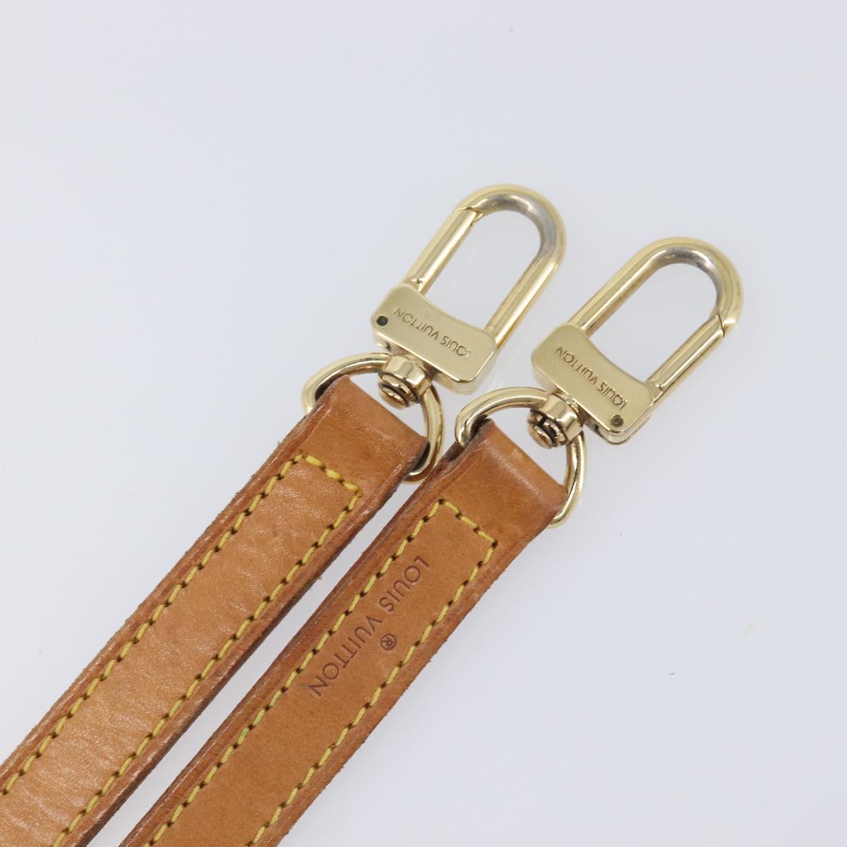 LOUIS VUITTON Shoulder Strap Leather 39.4"" Beige LV Auth 210804