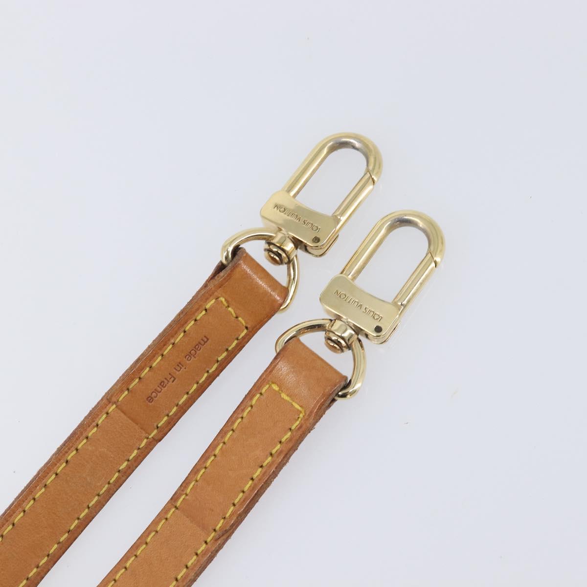 LOUIS VUITTON Shoulder Strap Leather 39.4"" Beige LV Auth 210804