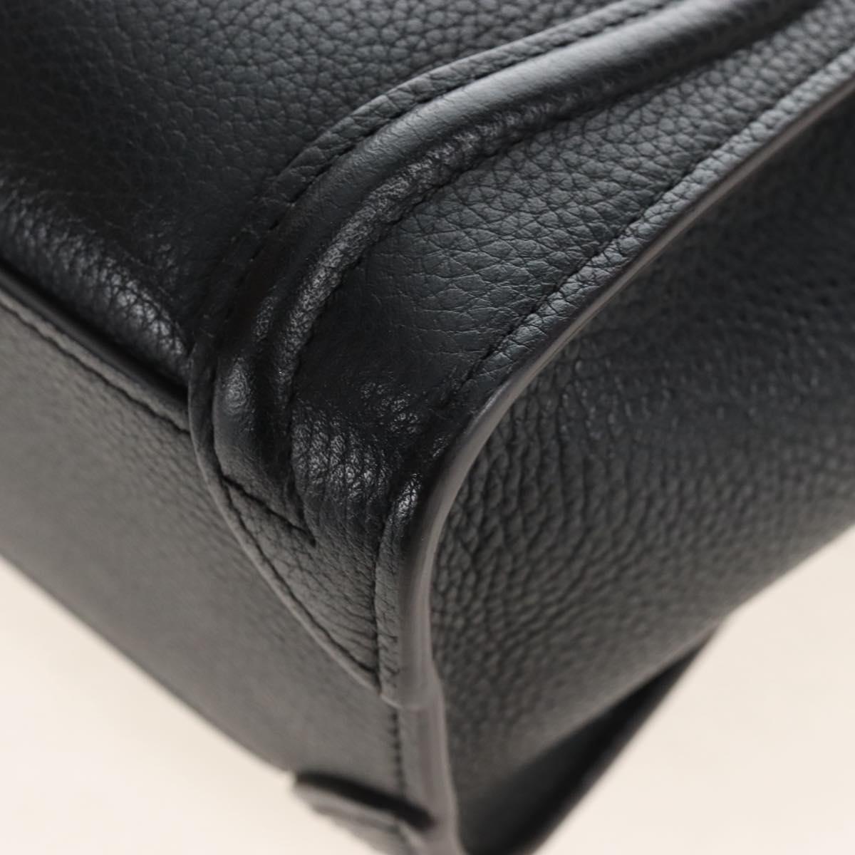 CELINE Luggage Nano Hand Bag Leather 2way Black Silver Auth 210812V