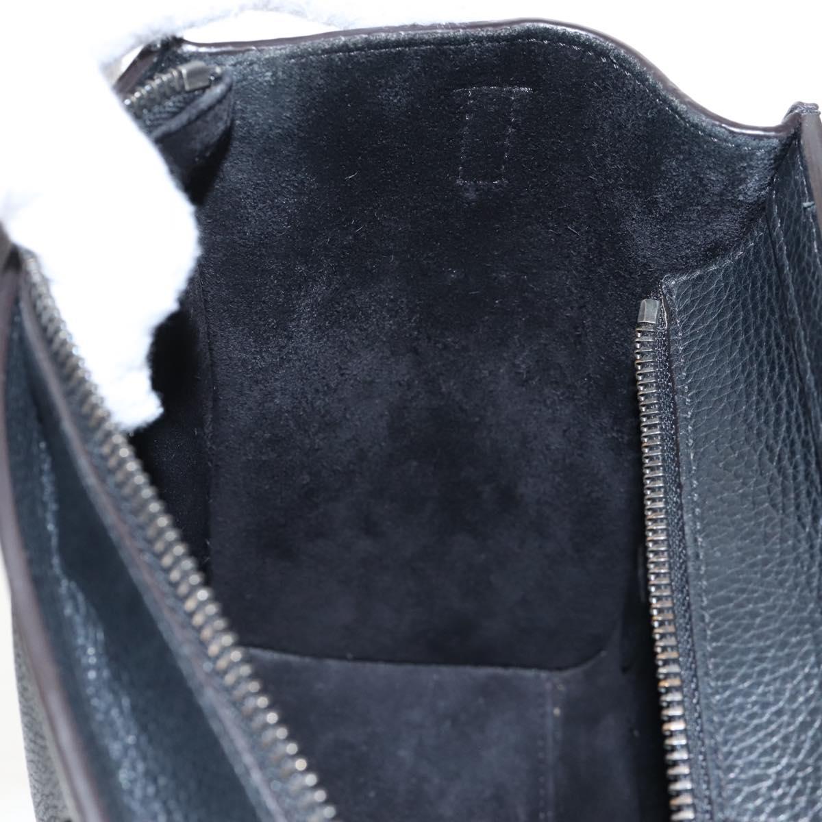 CELINE Luggage Nano Hand Bag Leather 2way Black Silver Auth 210812V