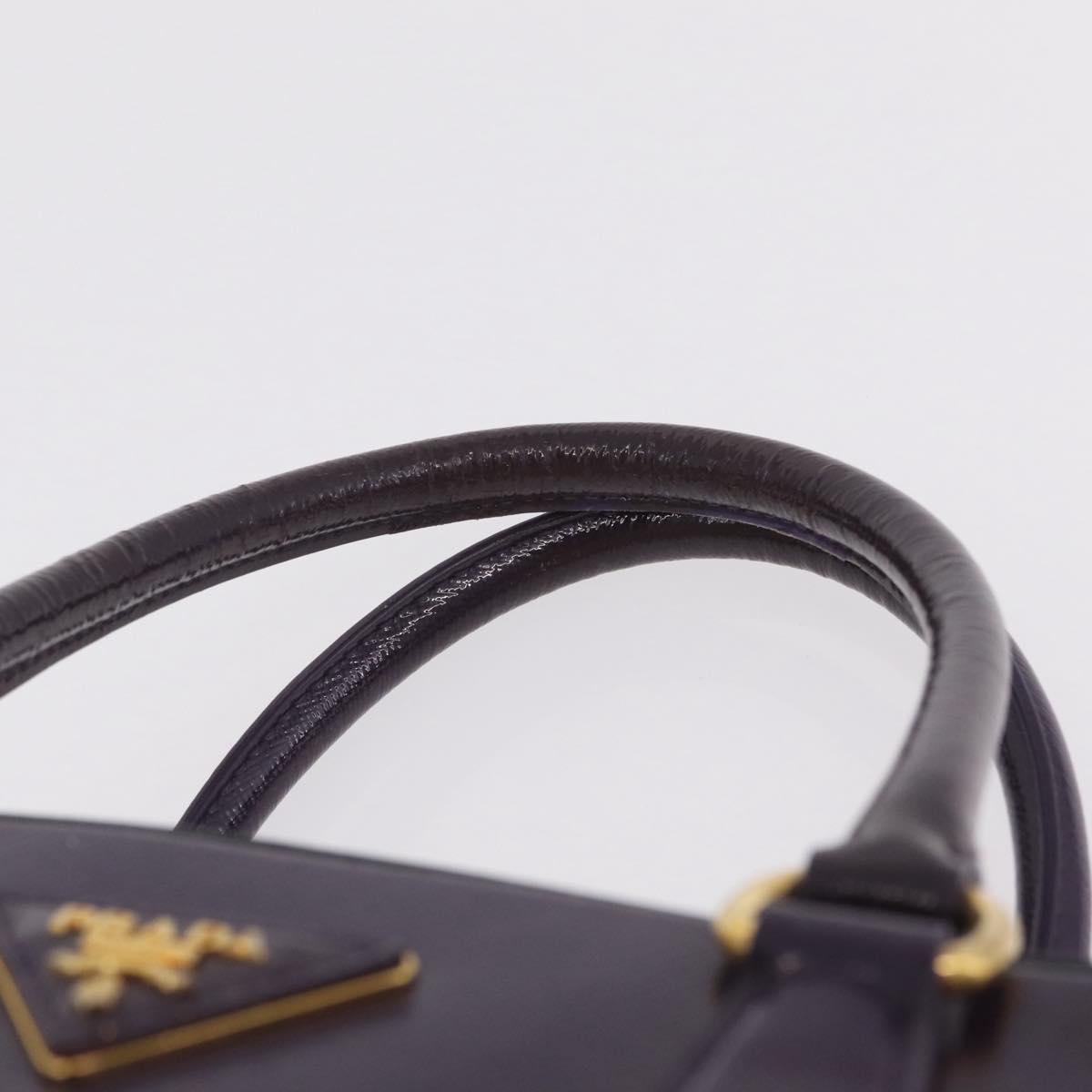 PRADA Hand Bag Saffiano leather Purple Gold Auth 210816A