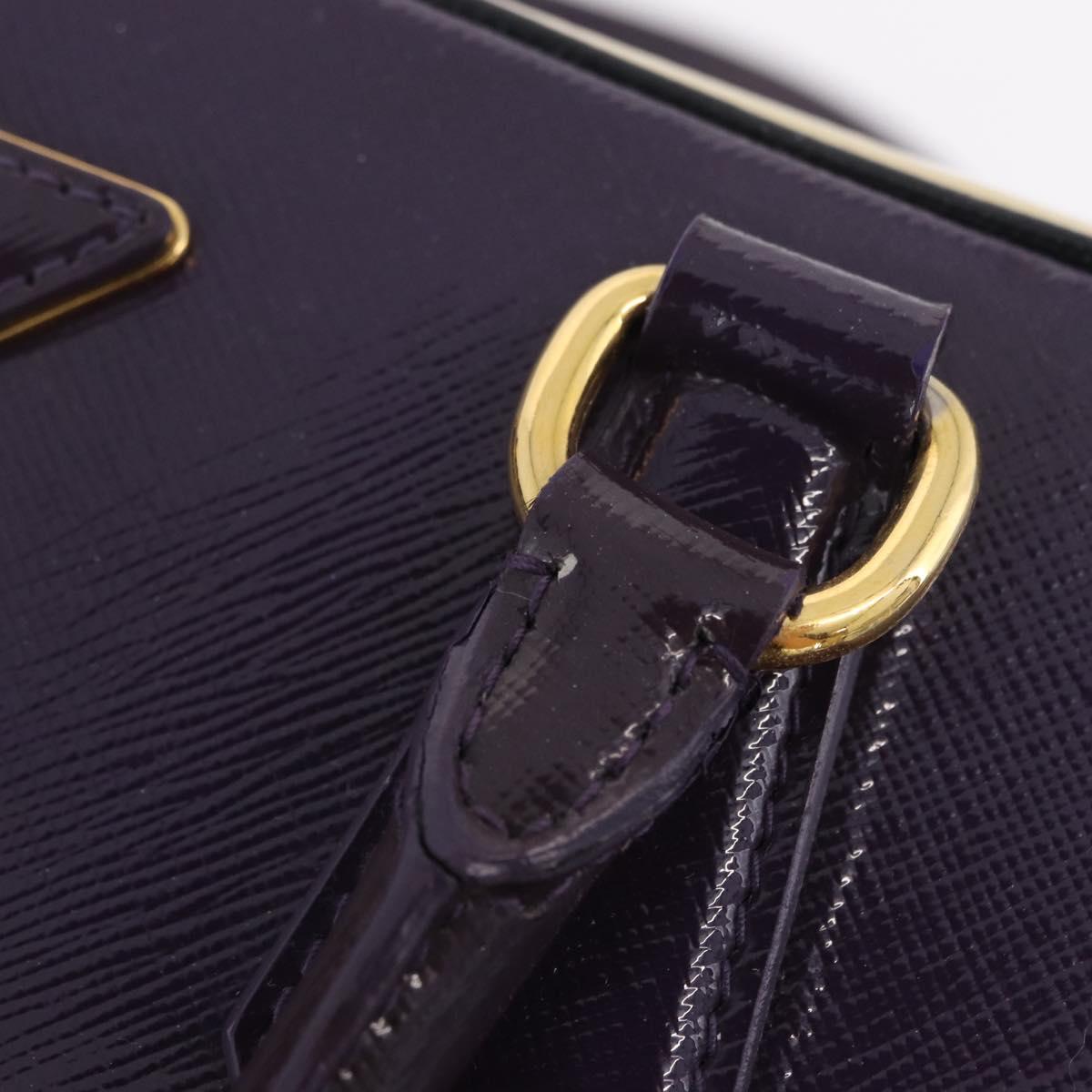 PRADA Hand Bag Saffiano leather Purple Gold Auth 210816A