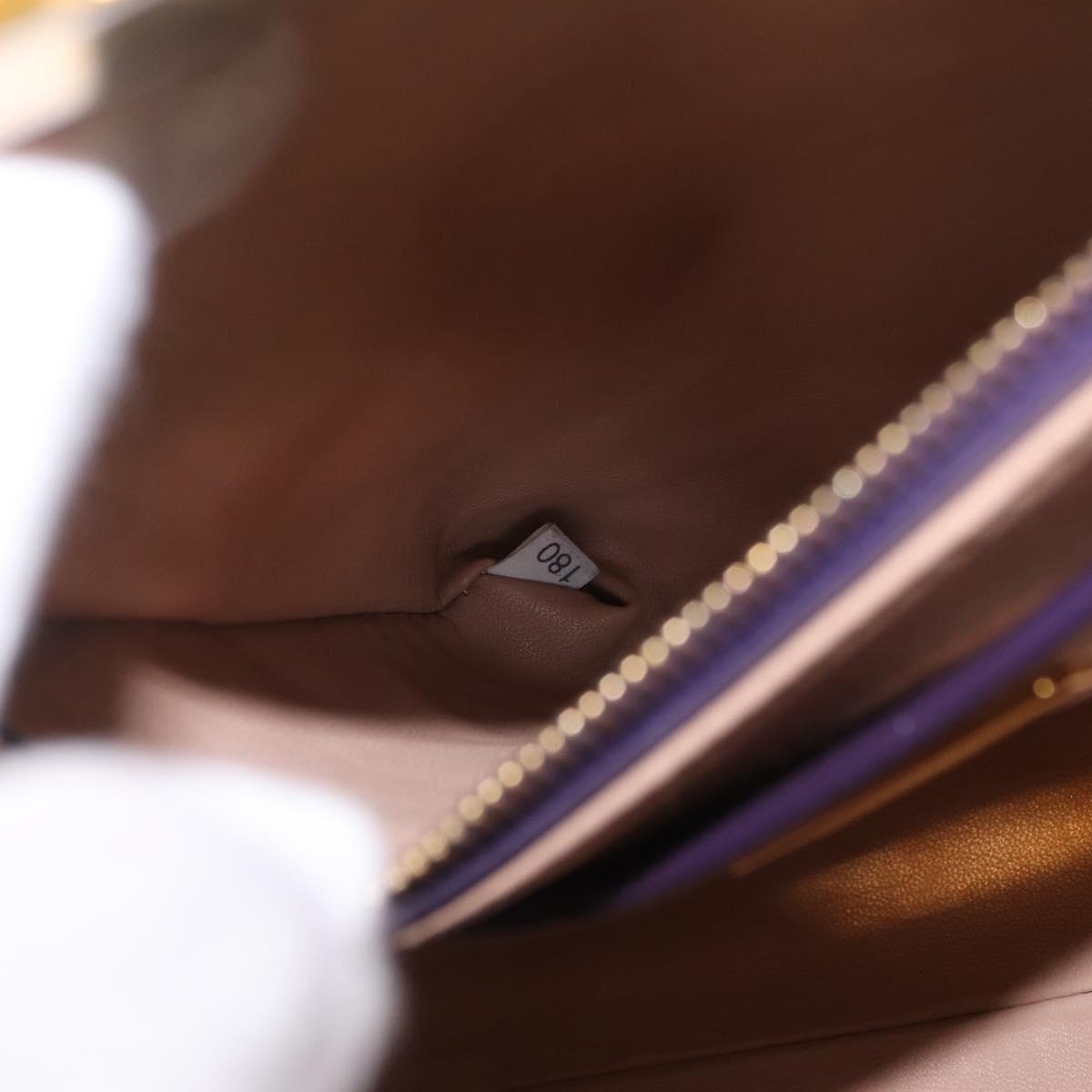 PRADA Hand Bag Saffiano leather Purple Gold Auth 210816A