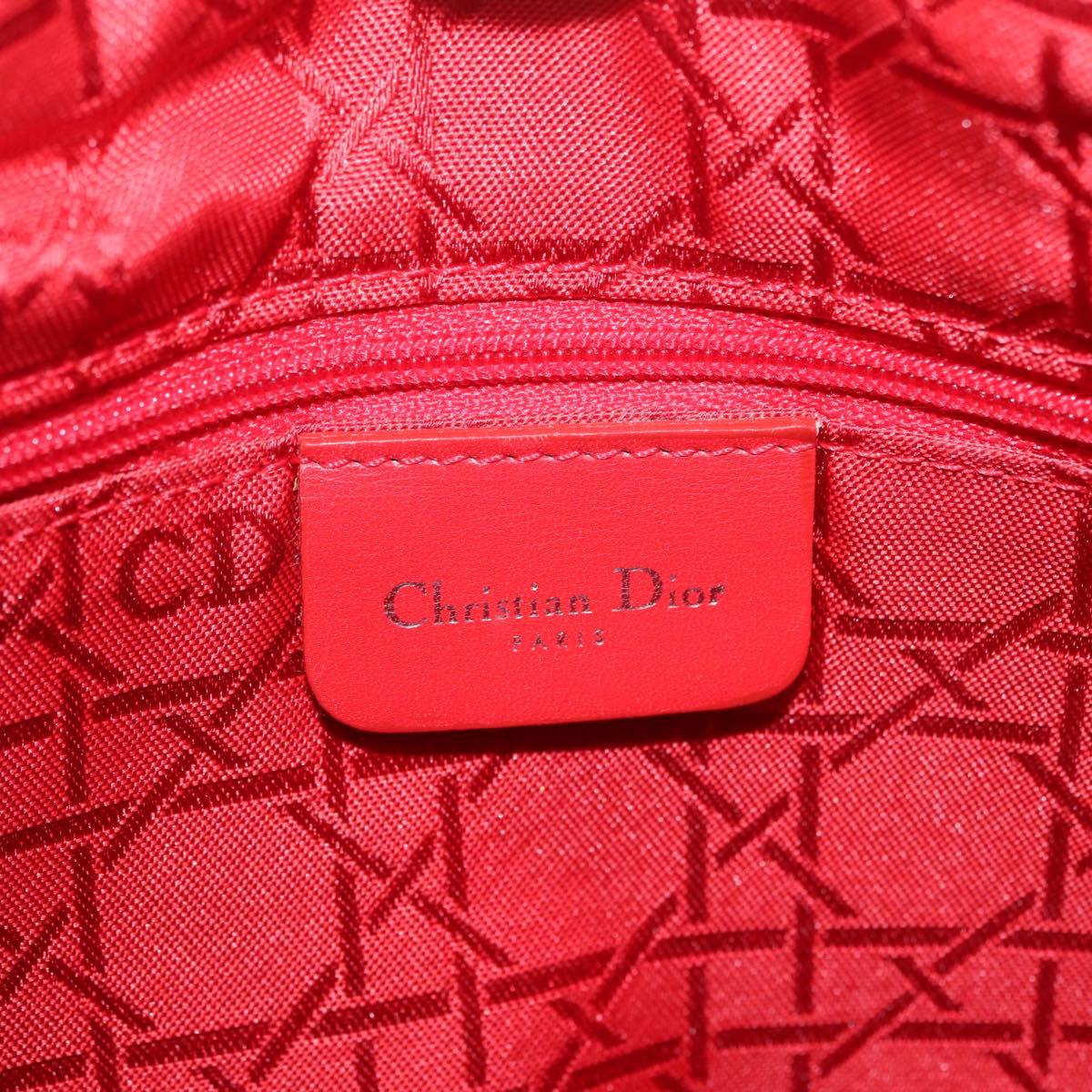 Christian Dior Lady Dior Canage Hand Bag Nylon Black Silver Auth 210819A