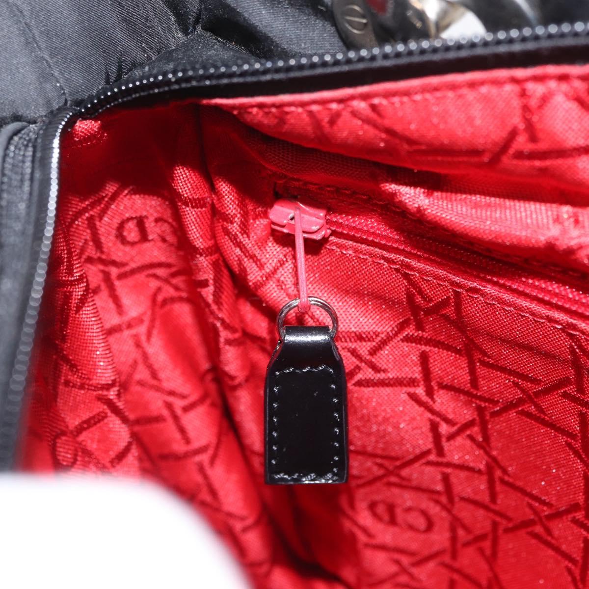 Christian Dior Lady Dior Canage Hand Bag Nylon Black Silver Auth 210819A