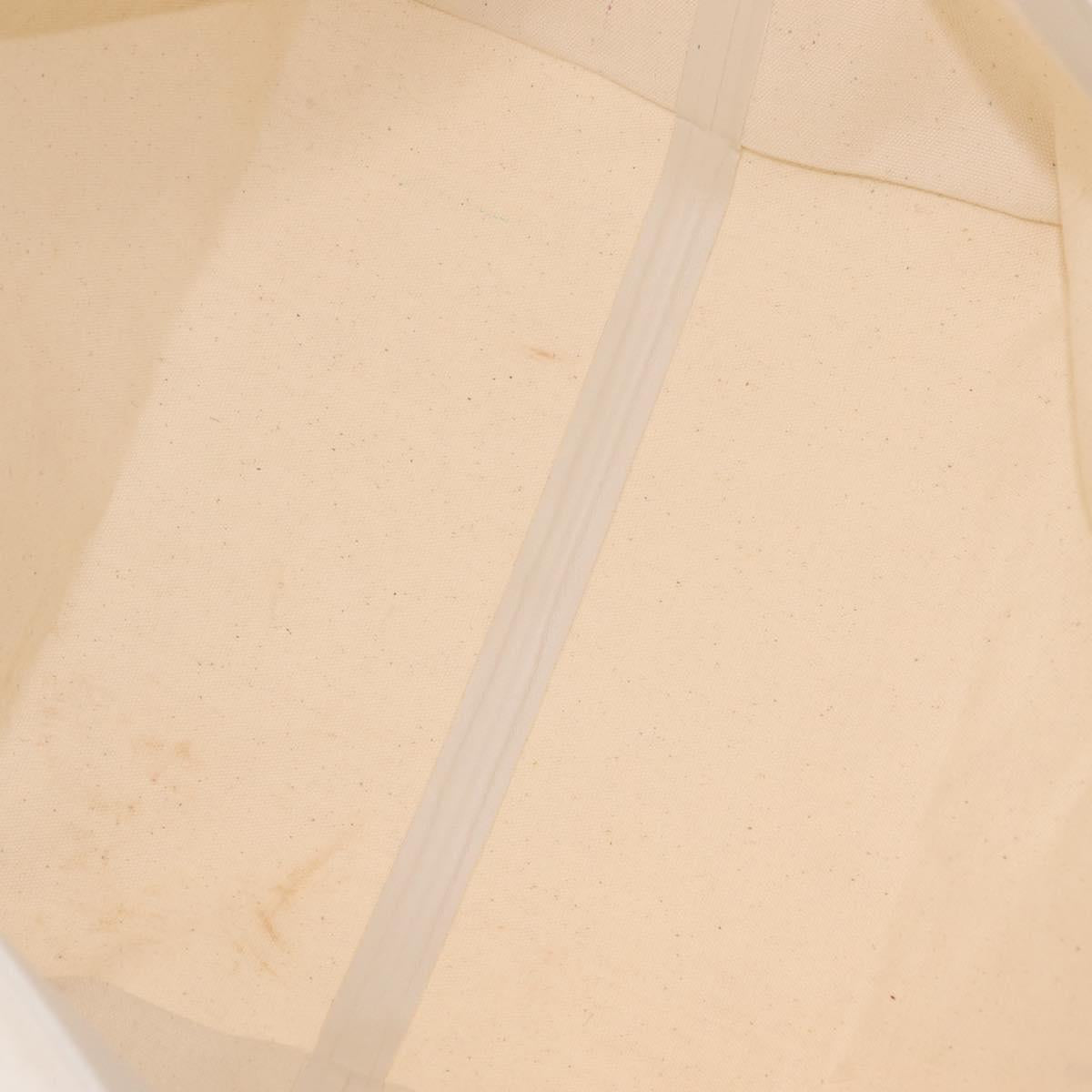 CELINE Hand Bag Canvas Ivory Silver Auth 210821A