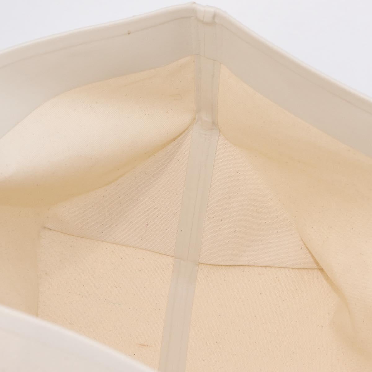 CELINE Hand Bag Canvas Ivory Silver Auth 210821A