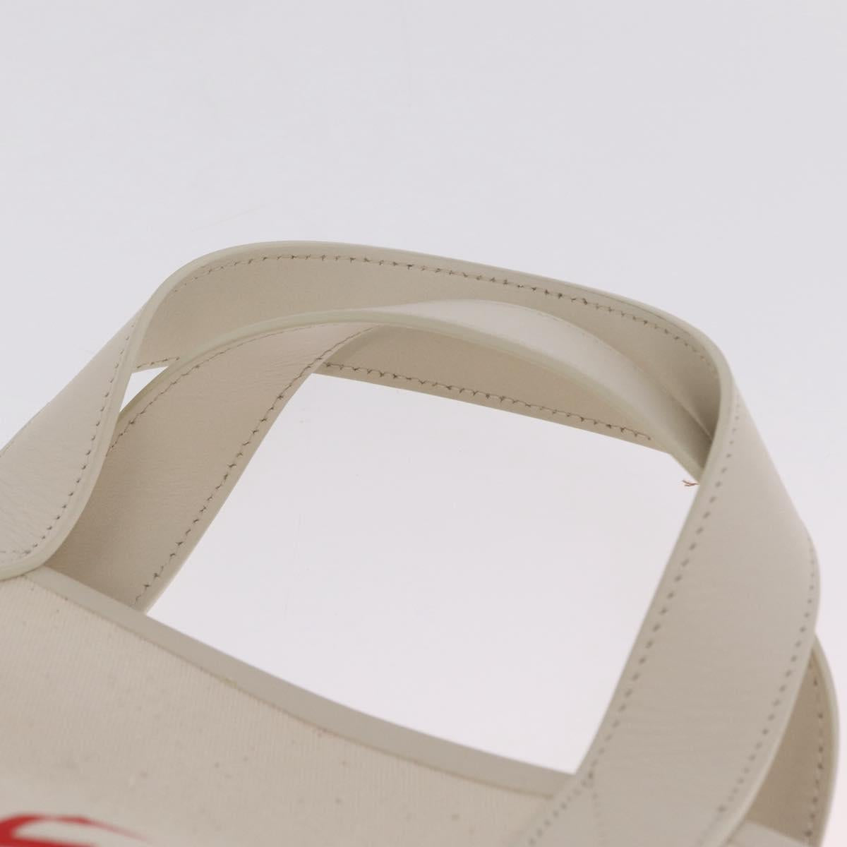 CELINE Hand Bag Canvas Ivory Silver Auth 210821A