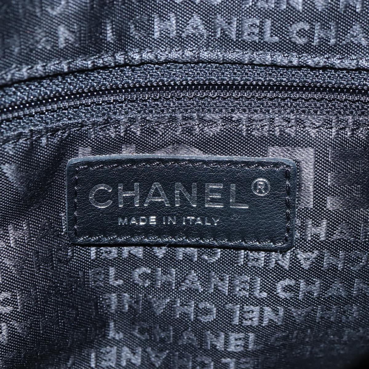 CHANEL Matelasse Camellia Chain Shoulder Bag tweed Gray Silver CC Auth 210823A