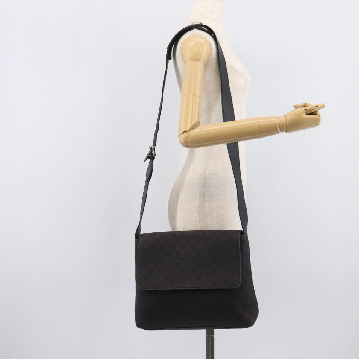 GUCCI GG Canvas Shoulder Bag Outlet Black 272351 Auth 210829A