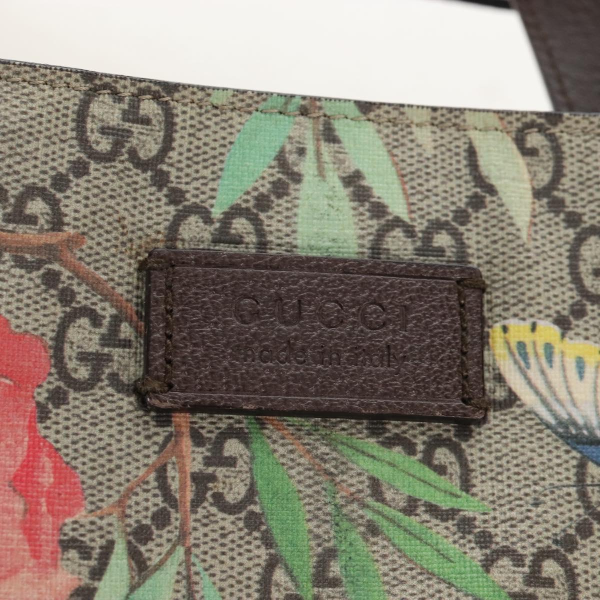 GUCCI GG Supreme Tote Bag PVC 2way Beige Silver 450950 Auth 210831M
