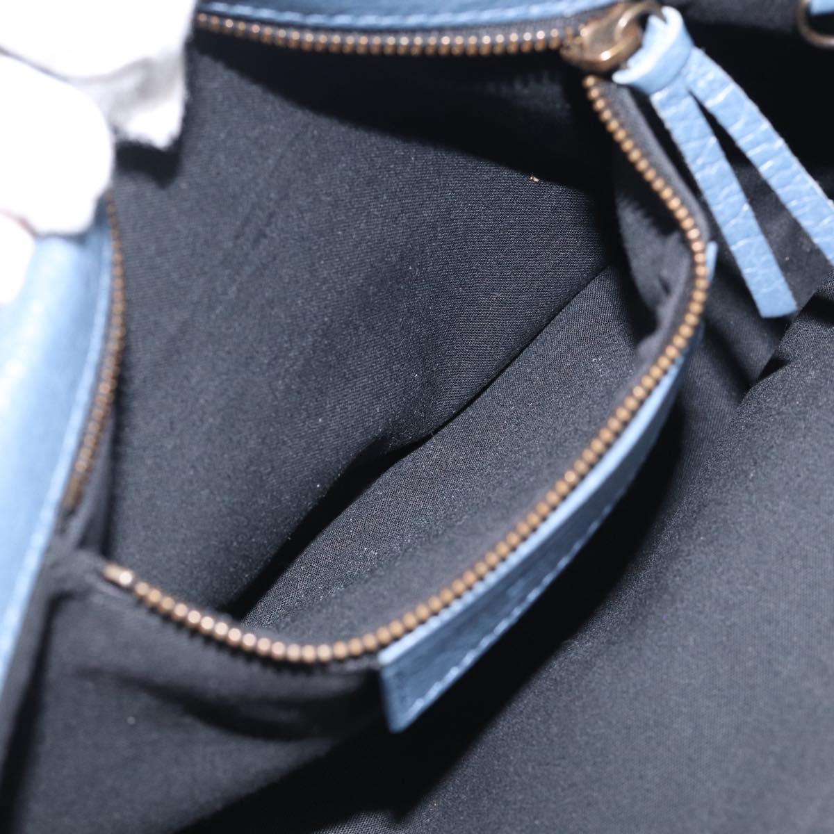 Balenciaga Classic Envelope Shoulder Bag Leather Navy Silver 319376 Auth 210834A