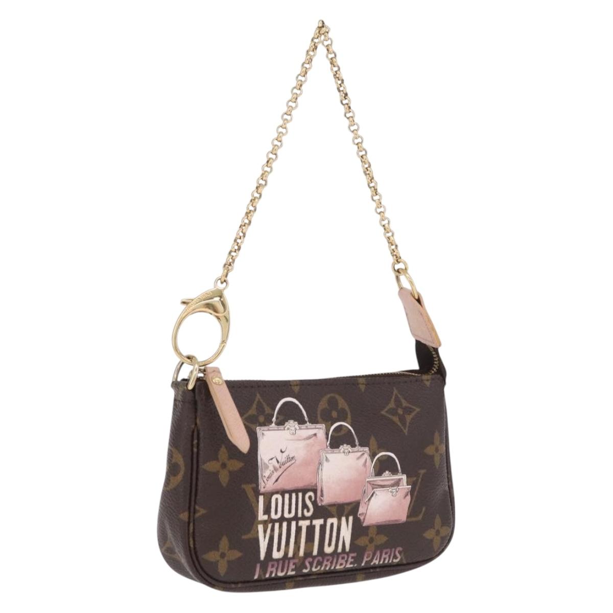 LOUIS VUITTON Monogram Bag print Mini Pochette Accessoires M60245 Auth 210835SAM