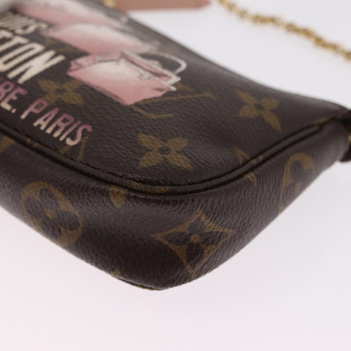 LOUIS VUITTON Monogram Bag print Mini Pochette Accessoires M60245 Auth 210835SAM