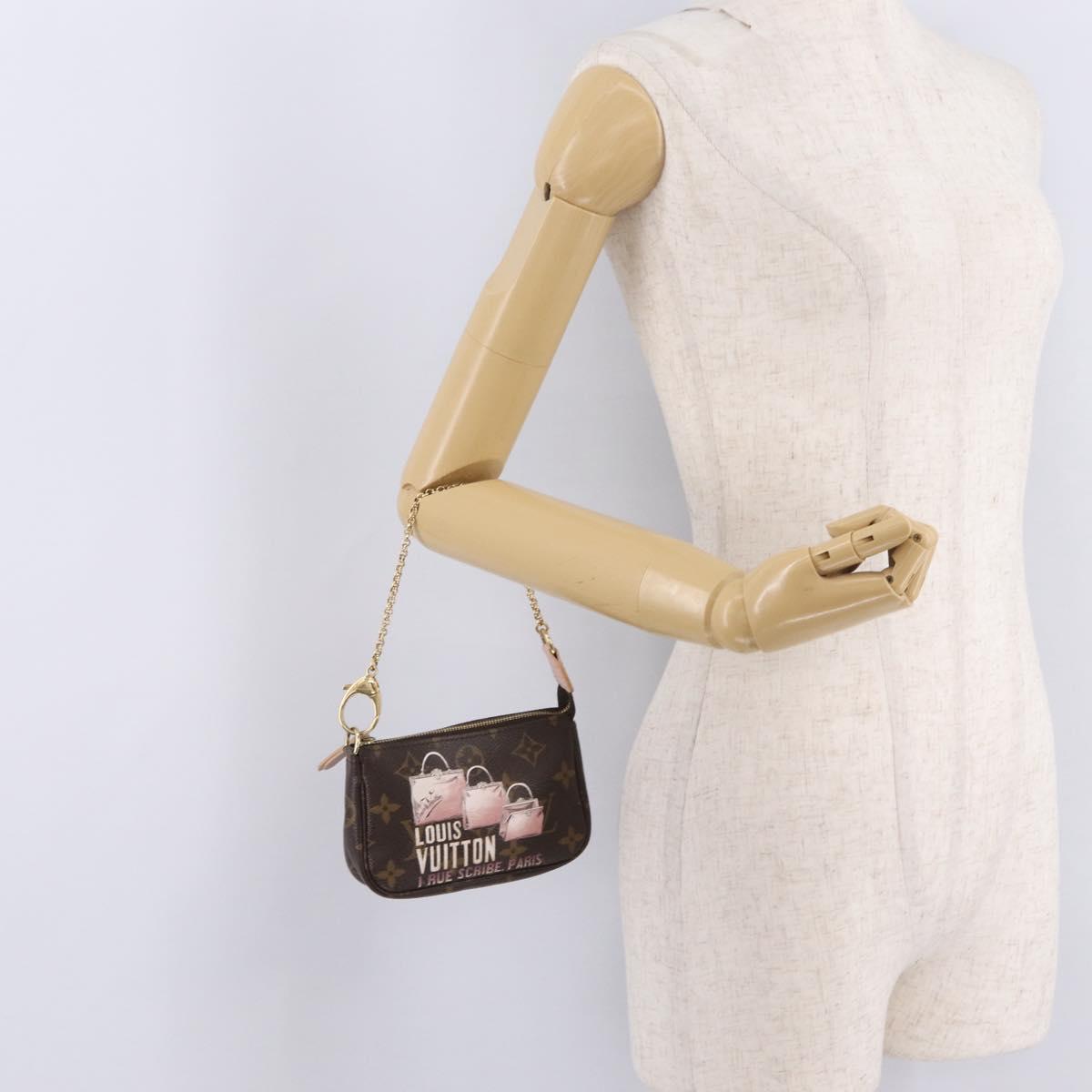 LOUIS VUITTON Monogram Bag print Mini Pochette Accessoires M60245 Auth 210835SAM
