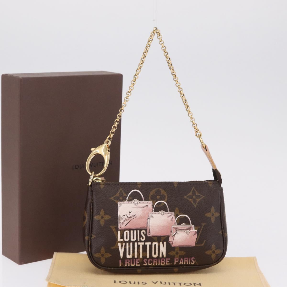 LOUIS VUITTON Monogram Bag print Mini Pochette Accessoires M60245 Auth 210835SAM