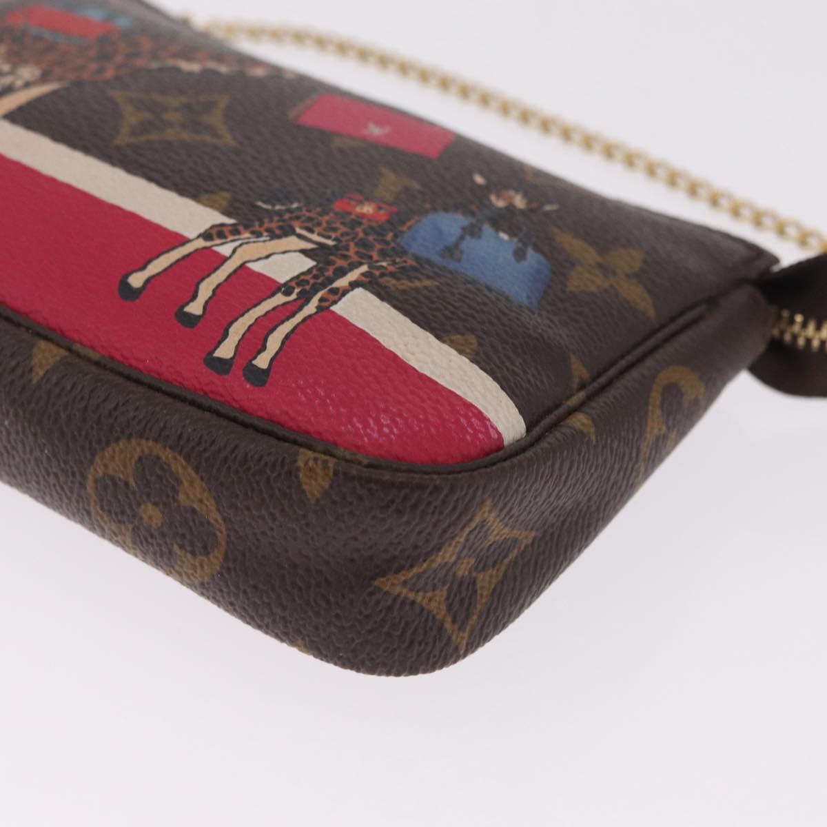 LOUIS VUITTON Monogram Giraffe Mini Pochette Accessoires M62087 Auth 210836SAM