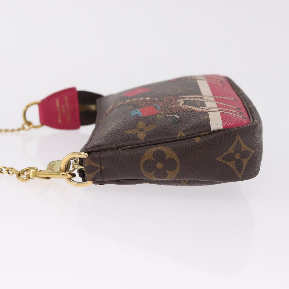LOUIS VUITTON Monogram Giraffe Mini Pochette Accessoires M62087 Auth 210836SAM