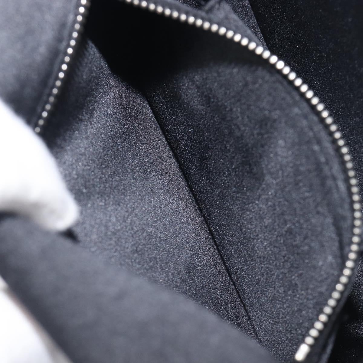 PRADA Chain Shoulder Bag Satin Black Silver Auth 210840V