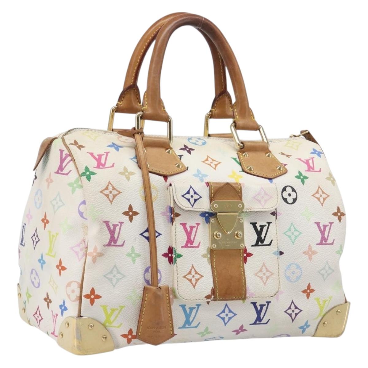 LOUIS VUITTON Monogram Multicolor Speedy 30 Bag White Bron M92643 LV Auth 210841