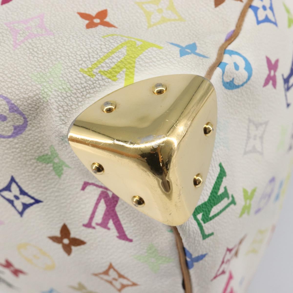 LOUIS VUITTON Monogram Multicolor Speedy 30 Bag White Bron M92643 LV Auth 210841