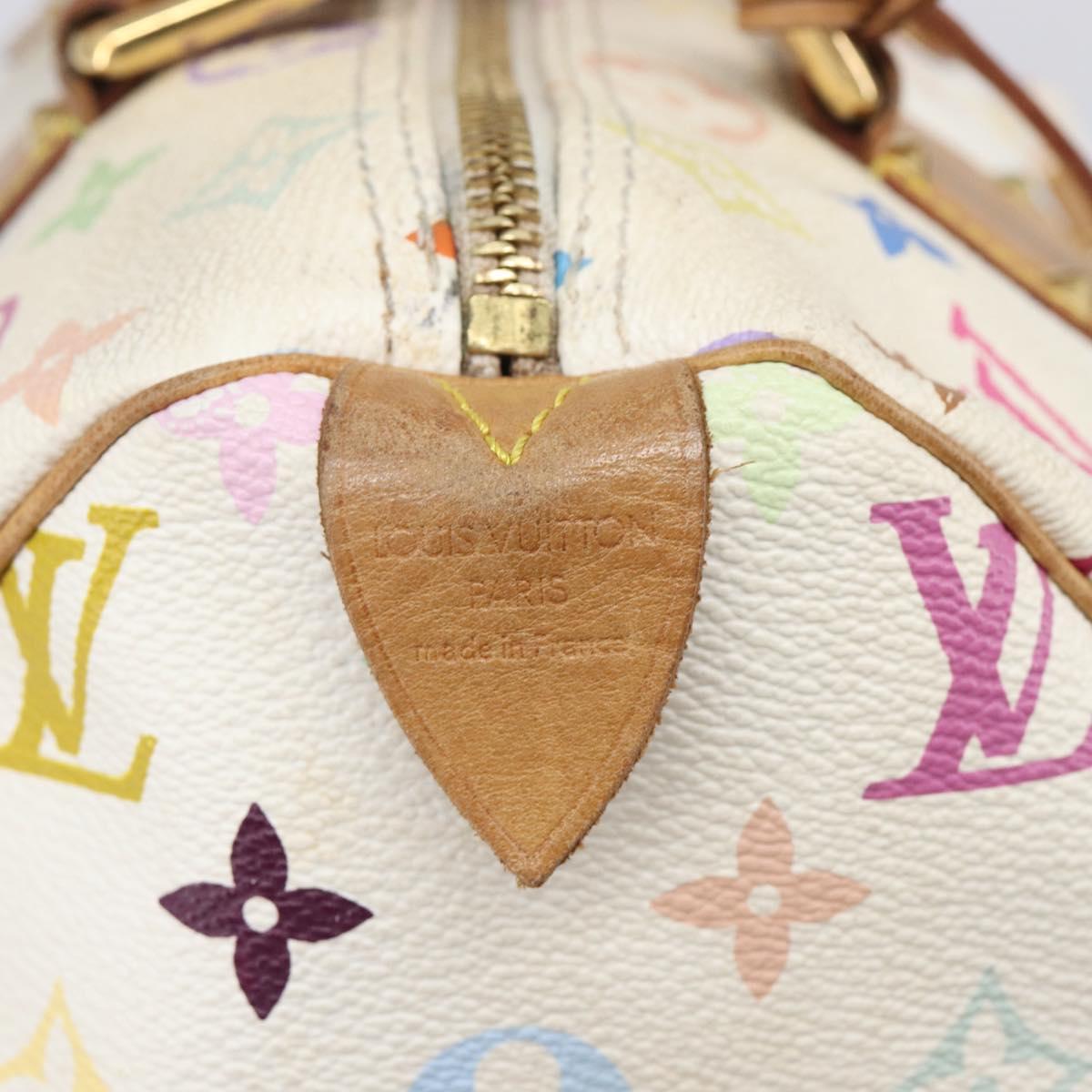 LOUIS VUITTON Monogram Multicolor Speedy 30 Bag White Bron M92643 LV Auth 210841