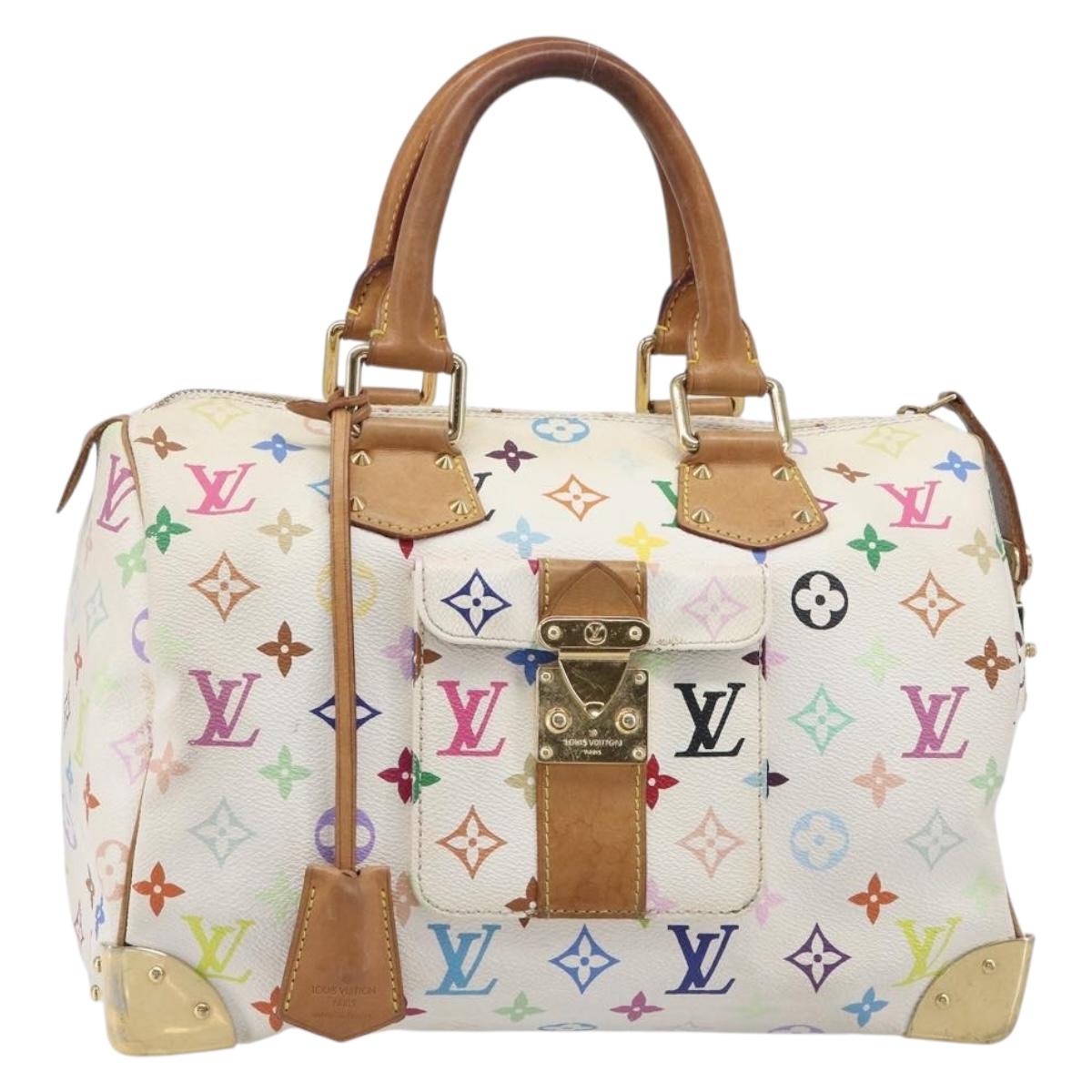 LOUIS VUITTON Monogram Multicolor Speedy 30 Bag White Bron M92643 LV Auth 210841