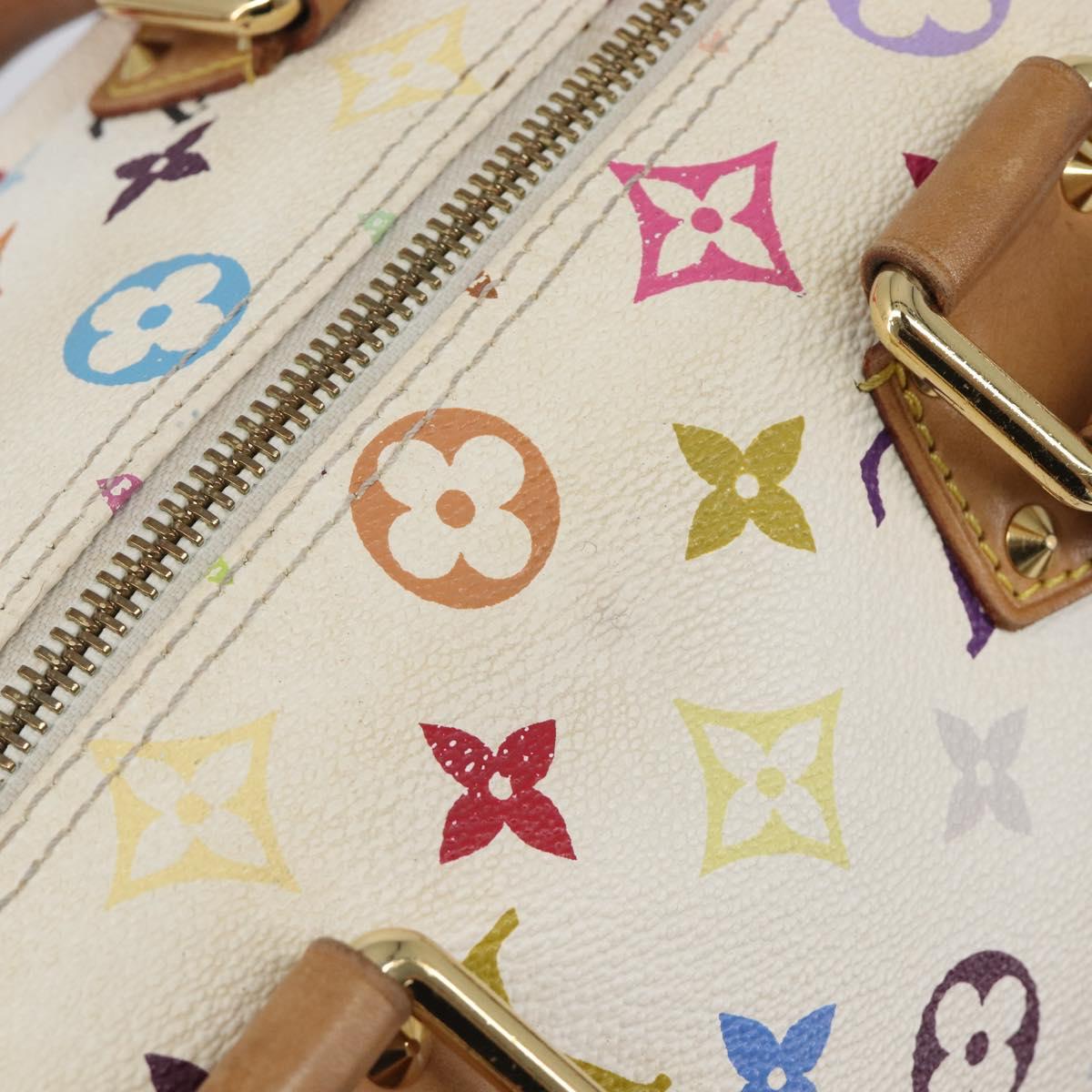 LOUIS VUITTON Monogram Multicolor Speedy 30 Bag White Bron M92643 LV Auth 210841