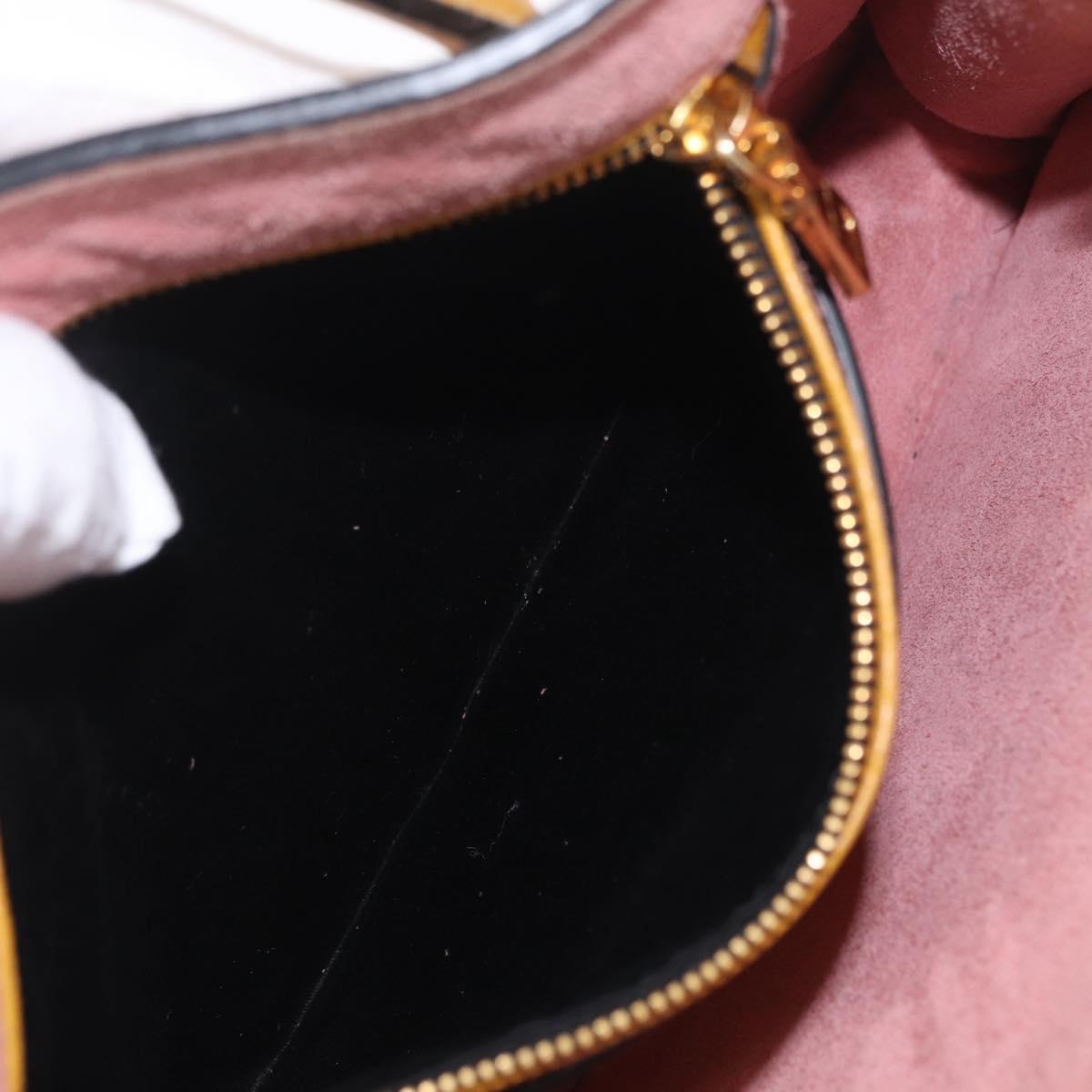 Miu Miu Madras Hand Bag Leather 2way Yellow Gold Auth 210842A