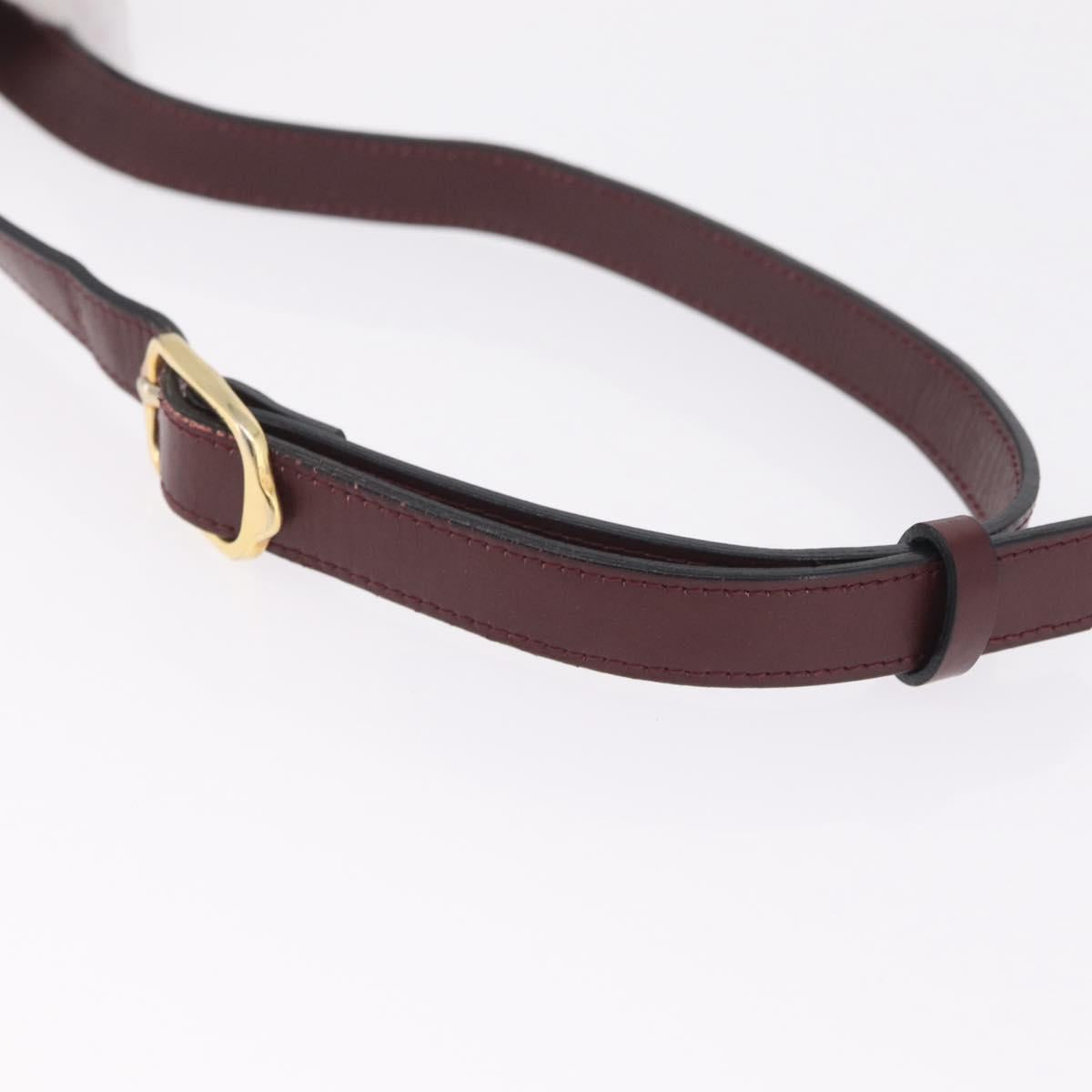 Saint Laurent Waist bag Velor Bordeaux Gold Auth 210843A