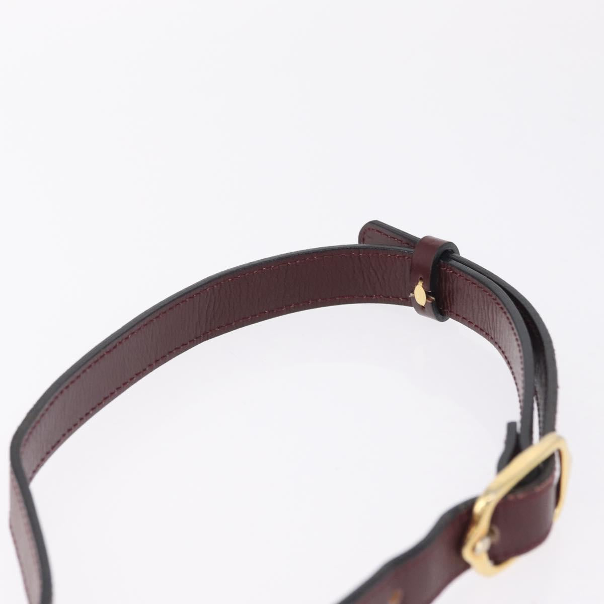 Saint Laurent Waist bag Velor Bordeaux Gold Auth 210843A