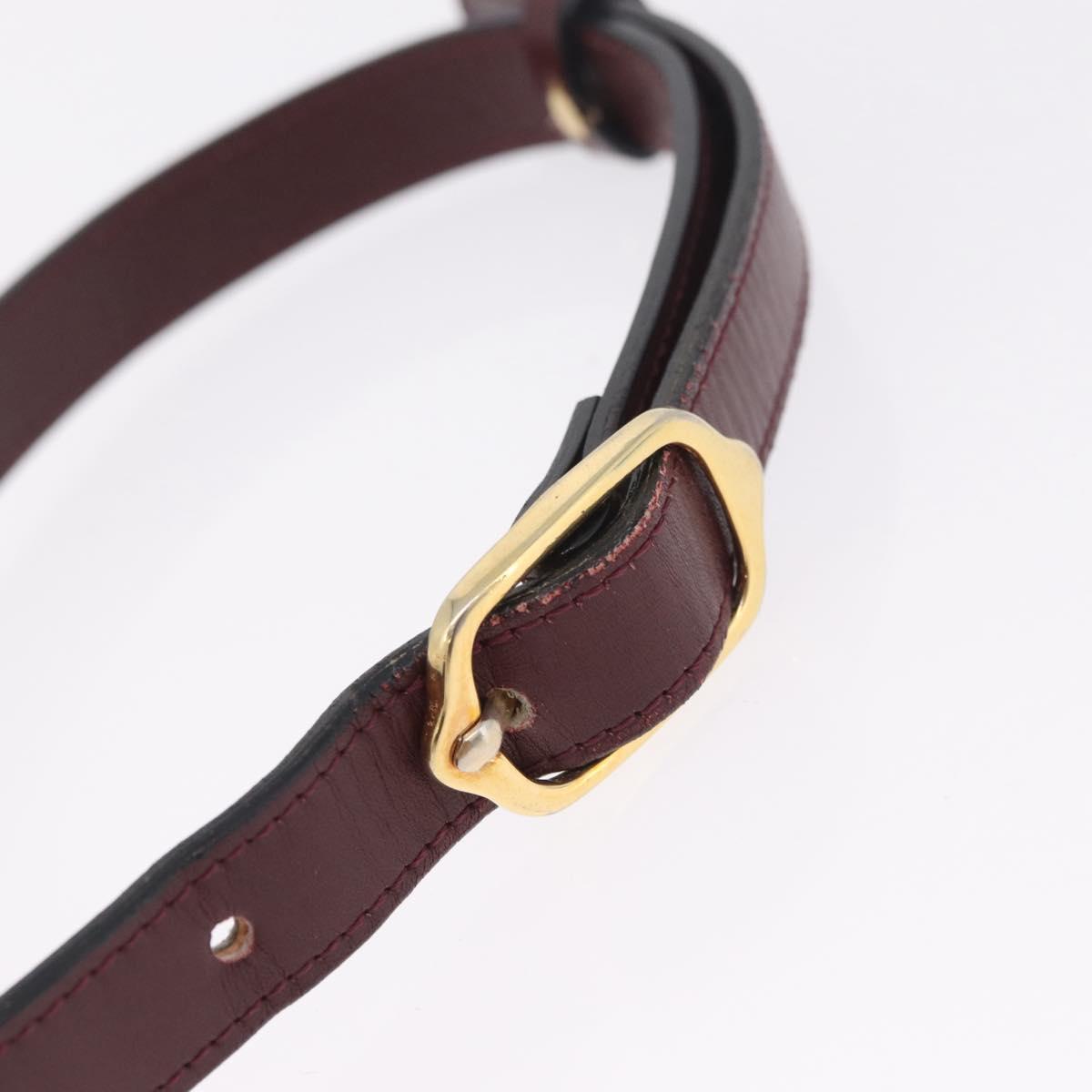 Saint Laurent Waist bag Velor Bordeaux Gold Auth 210843A