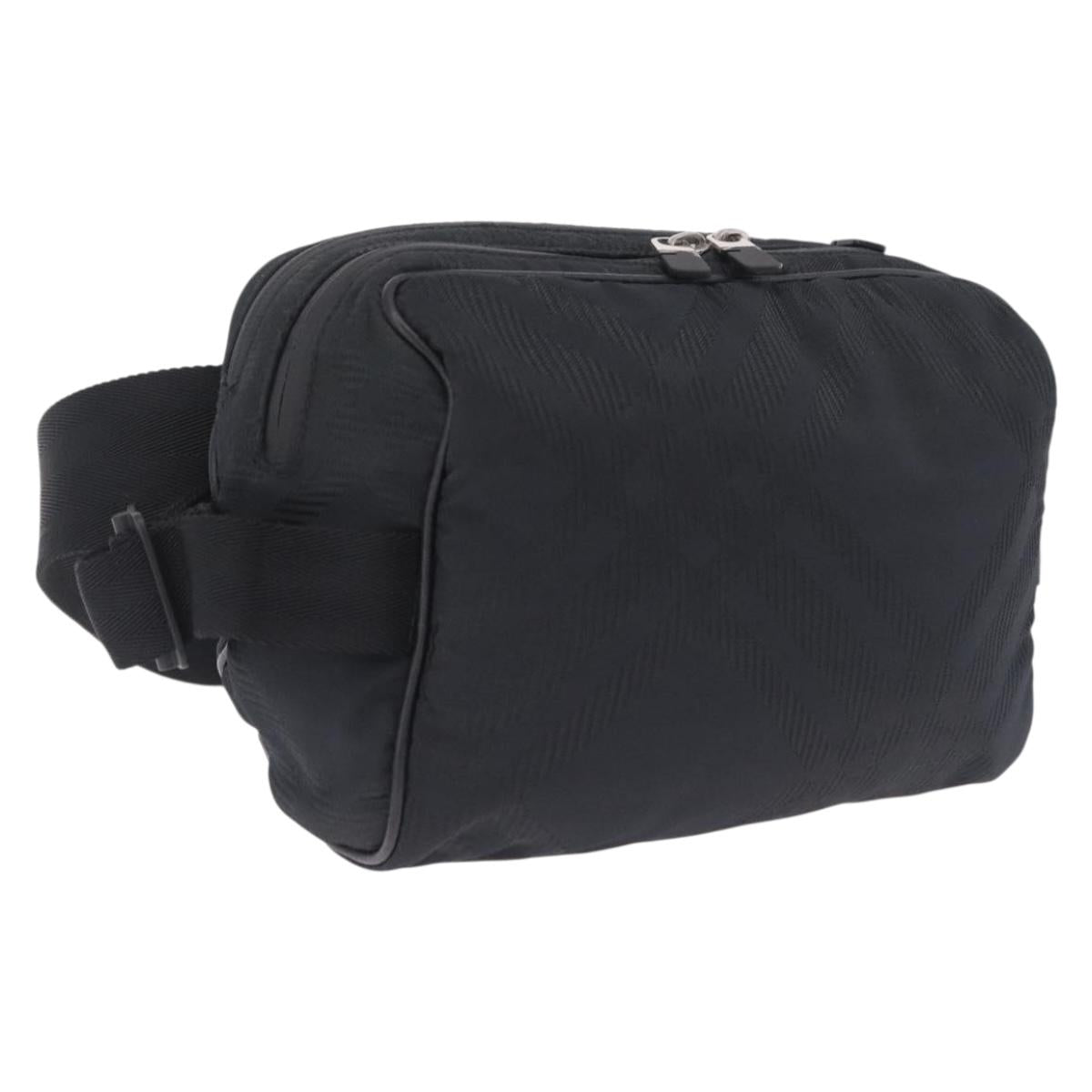 BURBERRY Body Bag Nylon Black Silver Auth 210845A