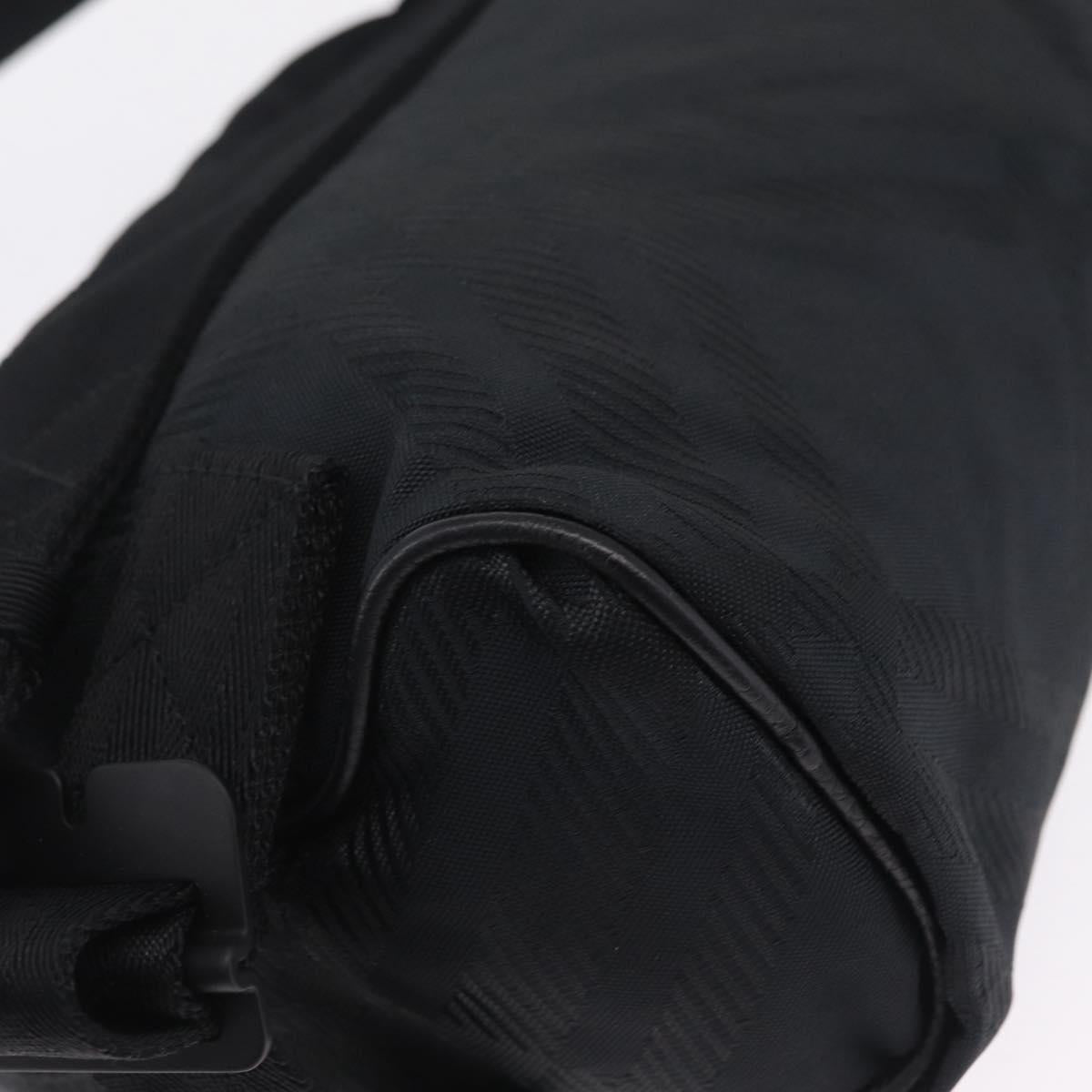 BURBERRY Body Bag Nylon Black Silver Auth 210845A